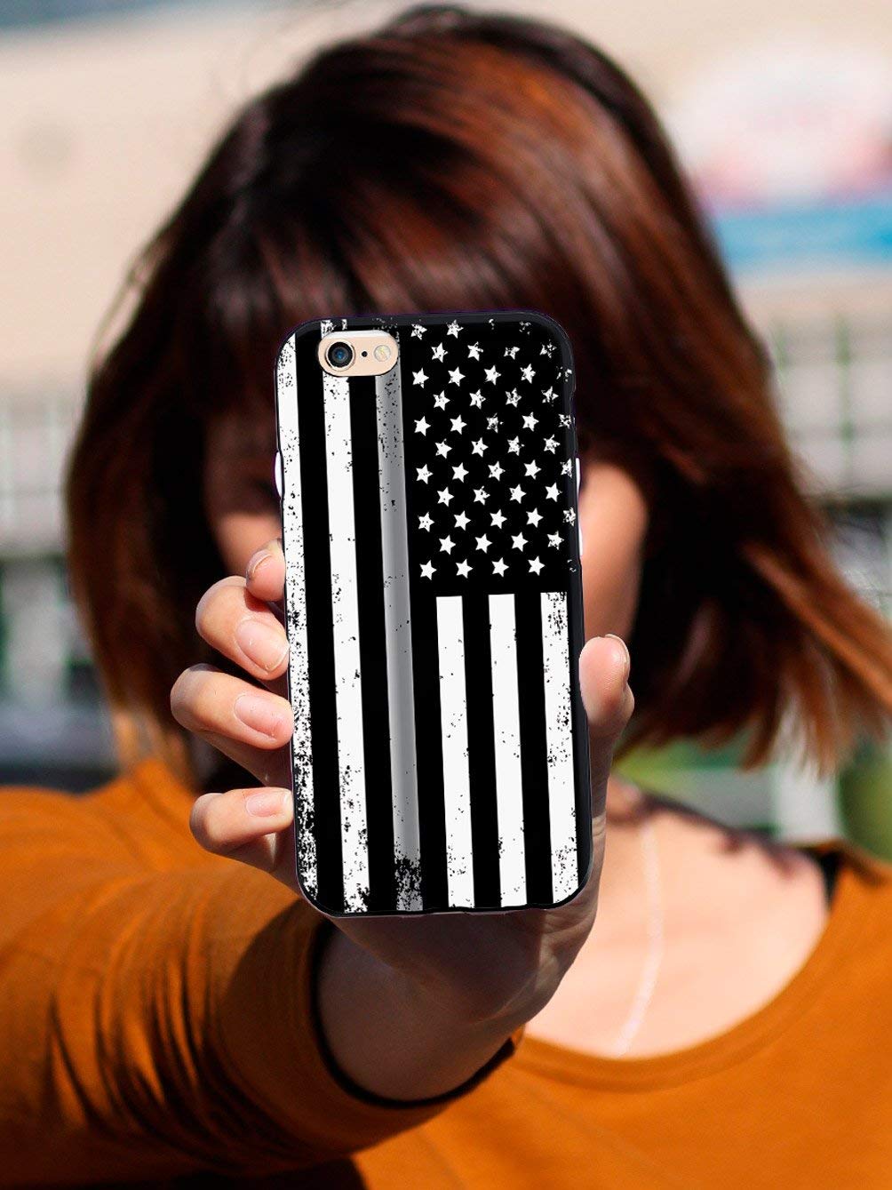 3D Textured Protective Phone Case for Apple iPhone XR - Thin Silver Line with Downward American Flag Design | Slim Fit, Shockproof Cover | Perfect for Everyday Use, Travel & Outdoor Activities