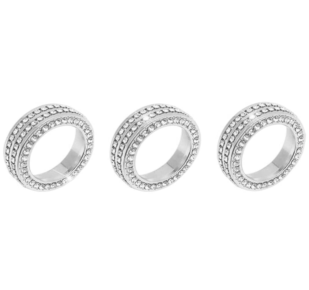 2018-2022 Honda Accord AC Knob Covers - Crystal Rhinestone Decals for Manual Rotary Air Conditioner Controls (3-Pack, Silver) | Car Interior Accessories & Dashboard Decor Upgrade