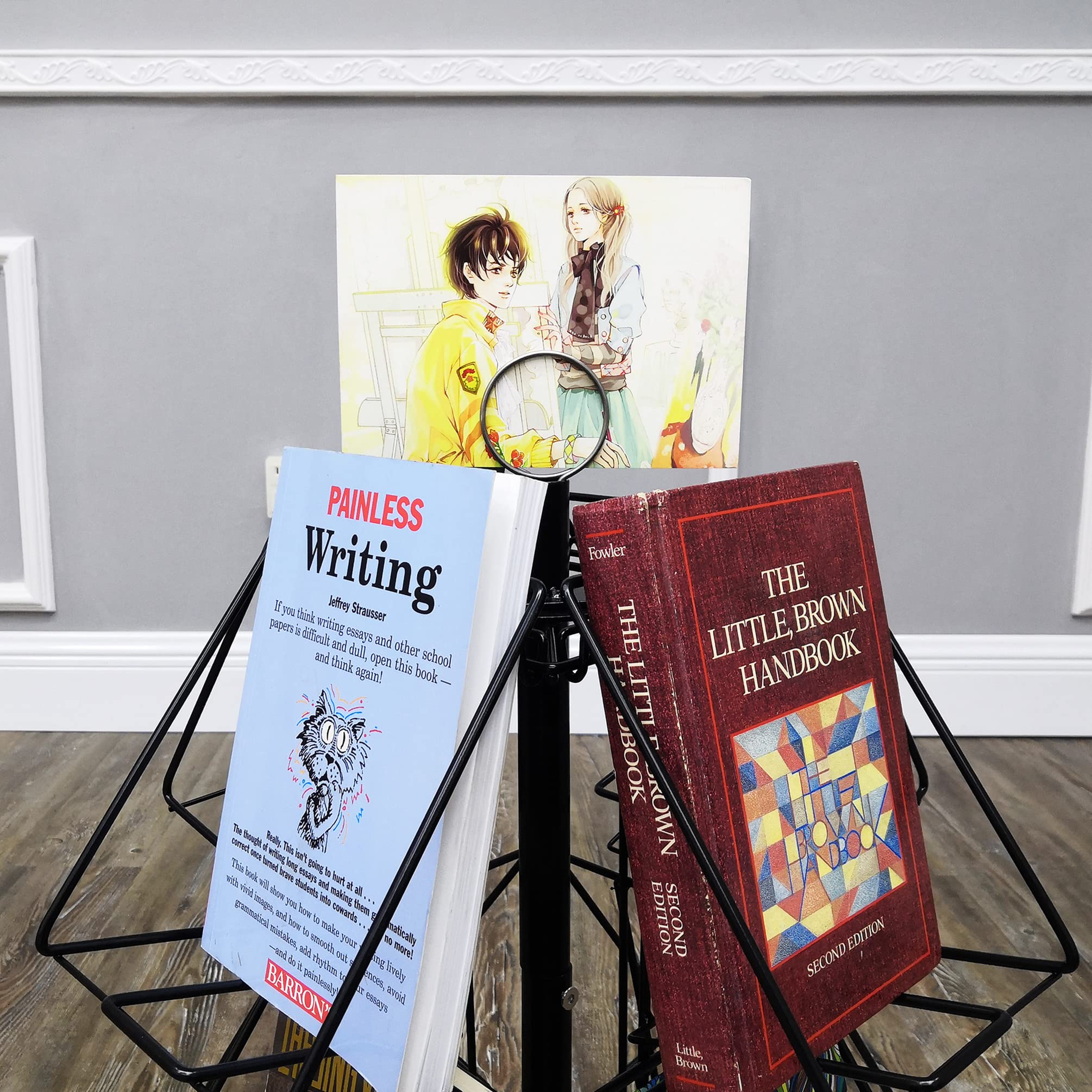 FixtureDisplays® 8-Pocket Rotating Display Stand for DVDs, Books, CDs, Postcards & Greeting Cards - Compact 6.54