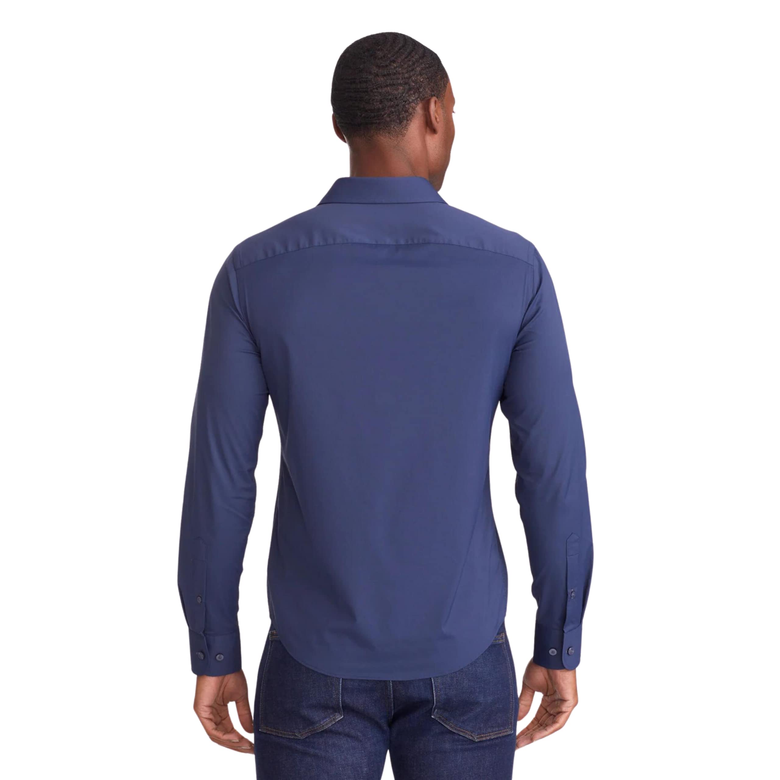 UNTUCKit Gironde Men's Long Sleeve Performance Shirt - Wrinkle-Free, Breathable, Regular Fit in Black | Perfect for Office, Casual Wear & Travel