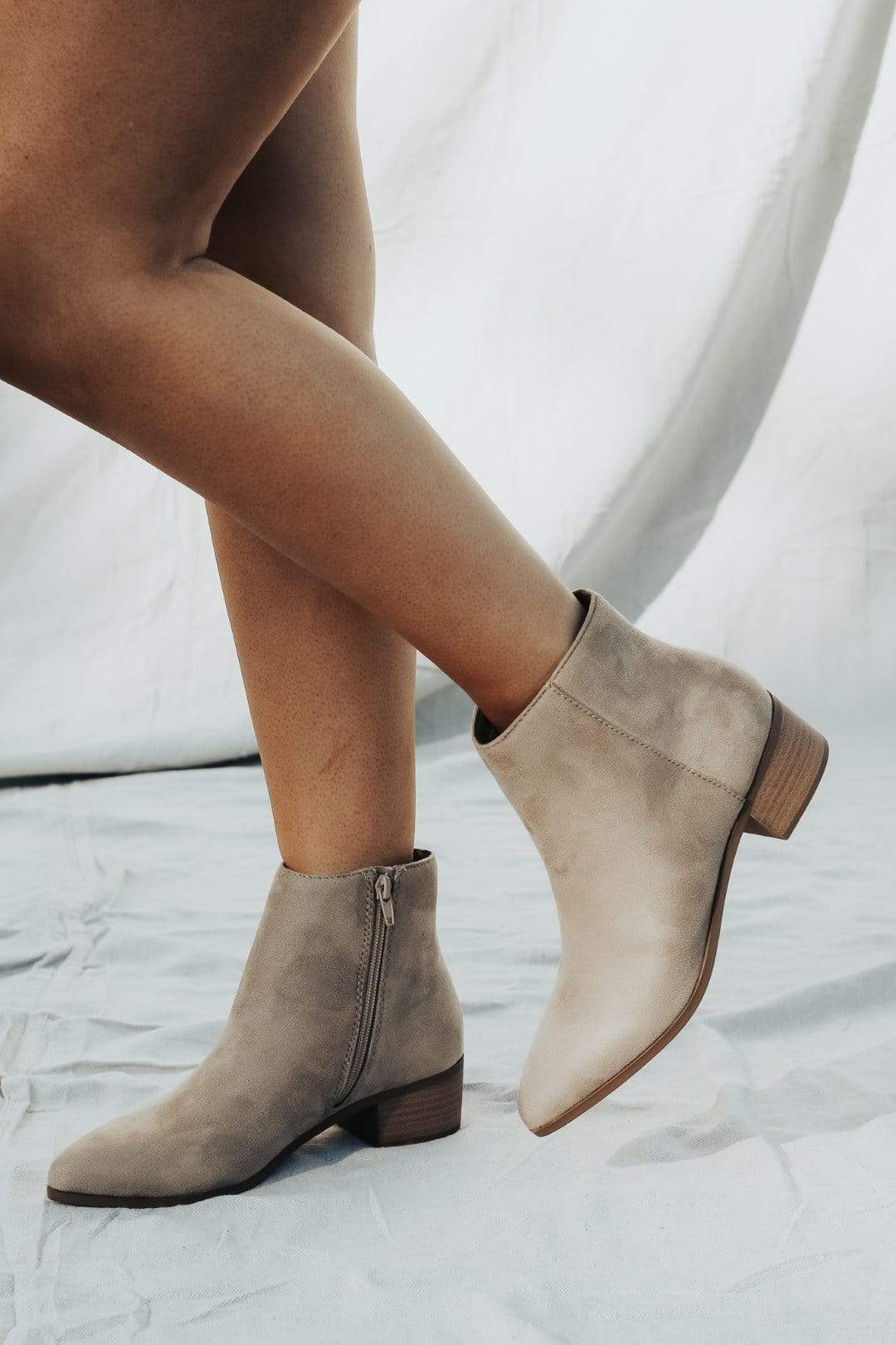 Stylish Taupe Take A Trip Booties for Women - Comfortable Ankle Boots for Fall & Winter - Perfect for Casual Outfits, Work & Travel