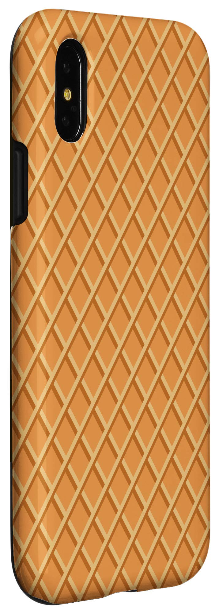 iPhone X/XS Cute Waffle Biscuit Wafer Pattern Phone Case - Perfect Food Lover Gift for Women & Girls - Great for Daily Use, Office, School & Travel