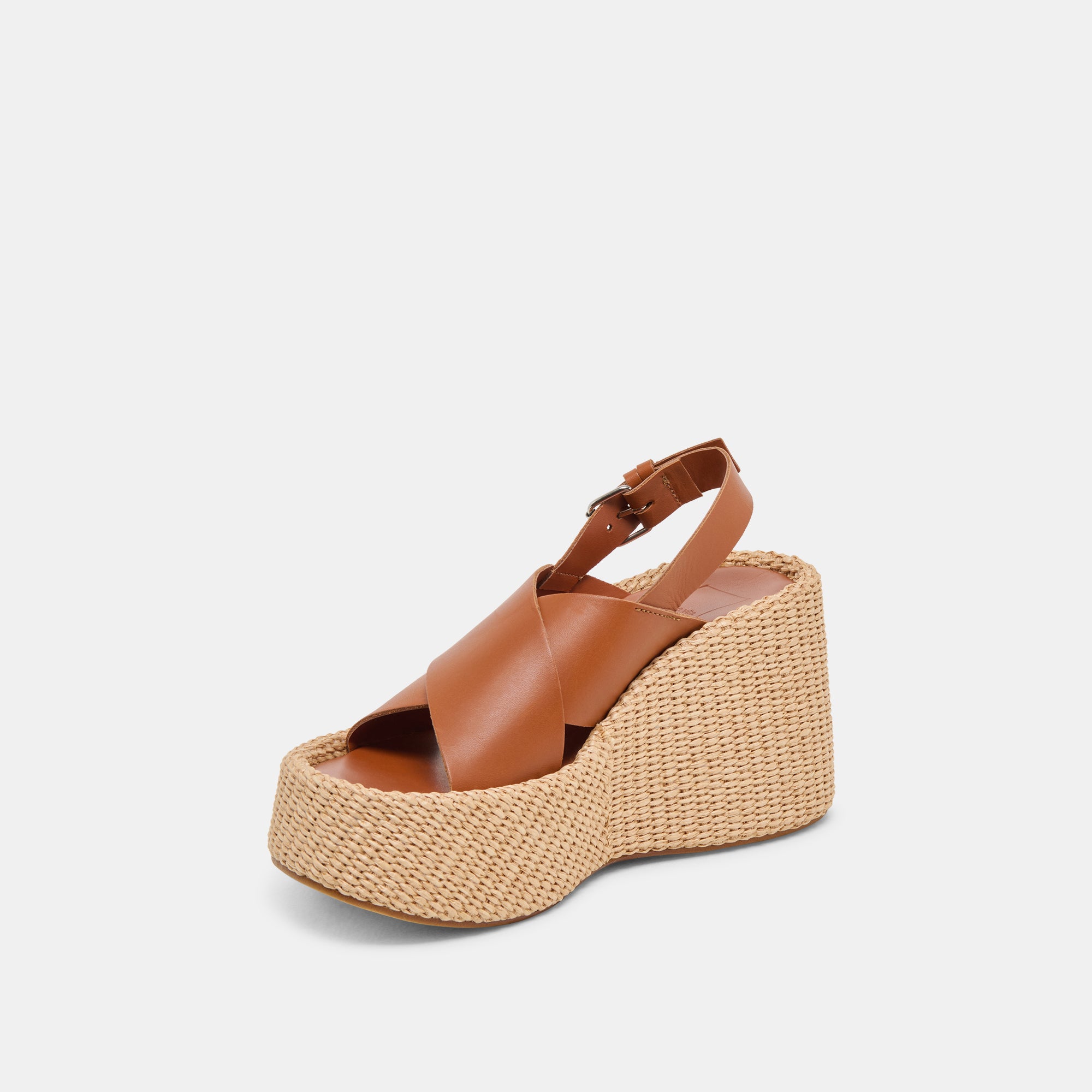 SKYLAR Women's Brown Leather Wedge Sandals - Comfortable Casual & Dressy Shoes for Summer Outfits, Beach, and Office Wear