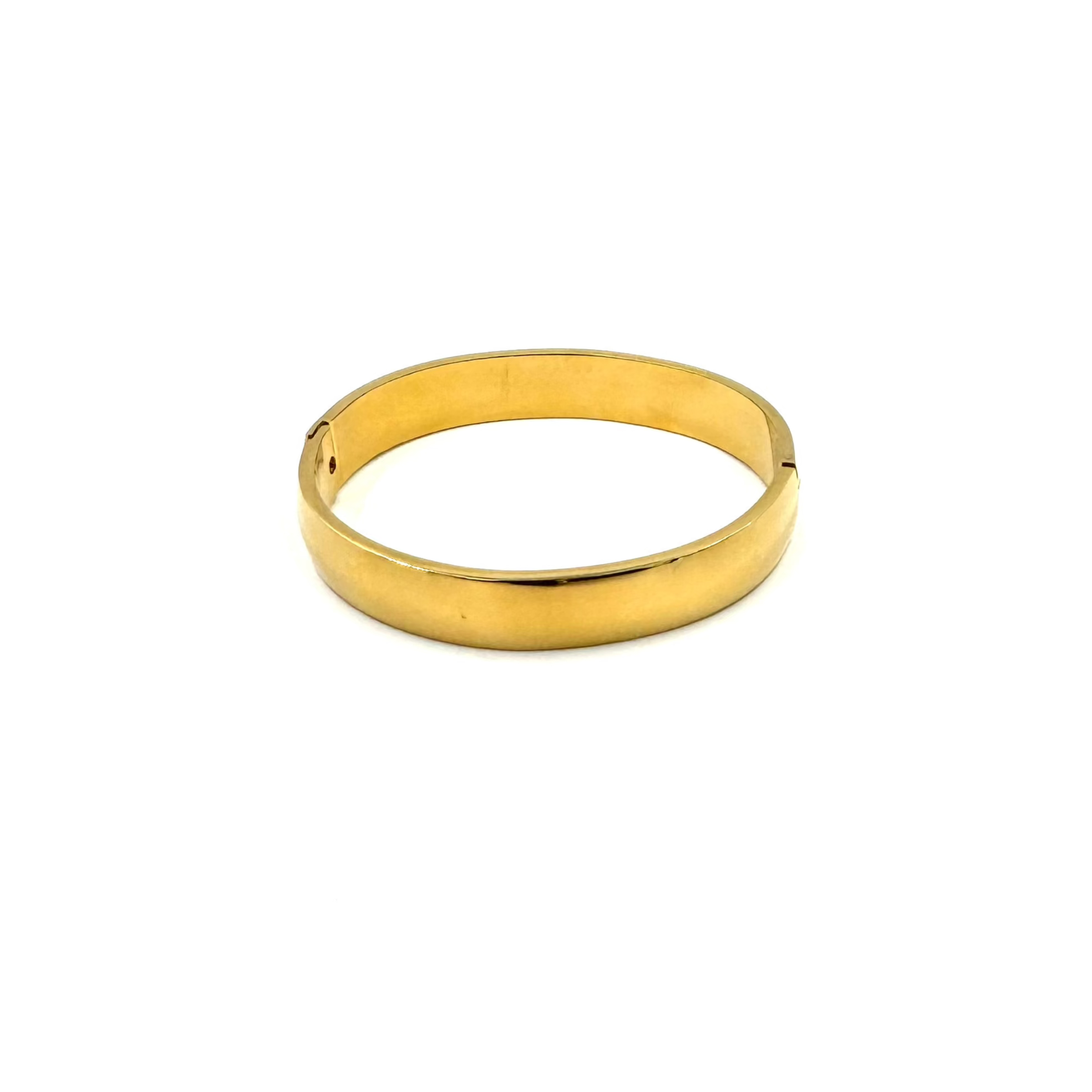 Ashley Gold Stainless Steel Plain Bangle Bracelet for Women - Elegant Minimalist Jewelry for Everyday Wear, Gifts & Special Occasions