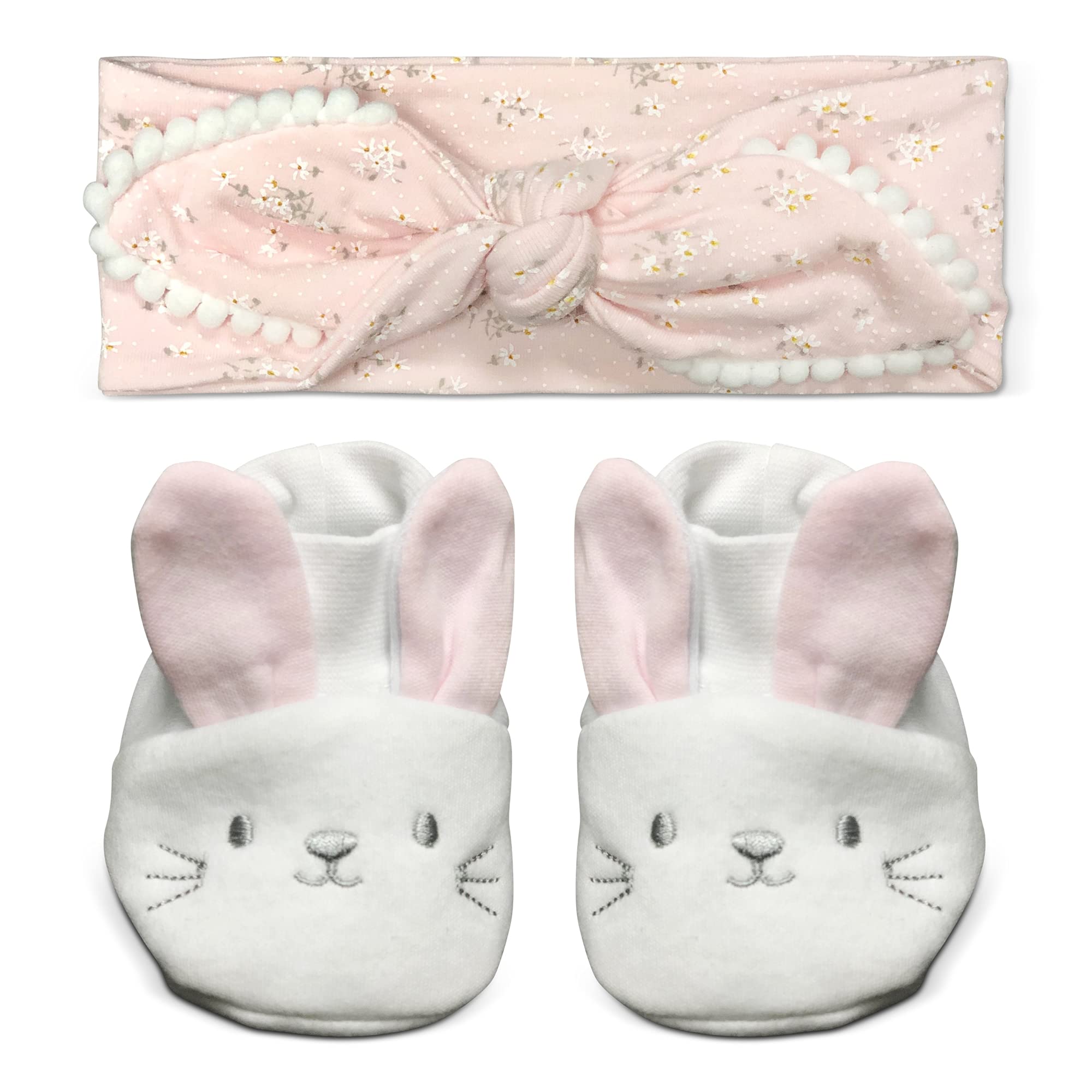 Newborn Baby Girl Booties & Headbands Set - Adorable Baby Shoes & Bows for Photoshoots, Baby Showers, and Special Occasions