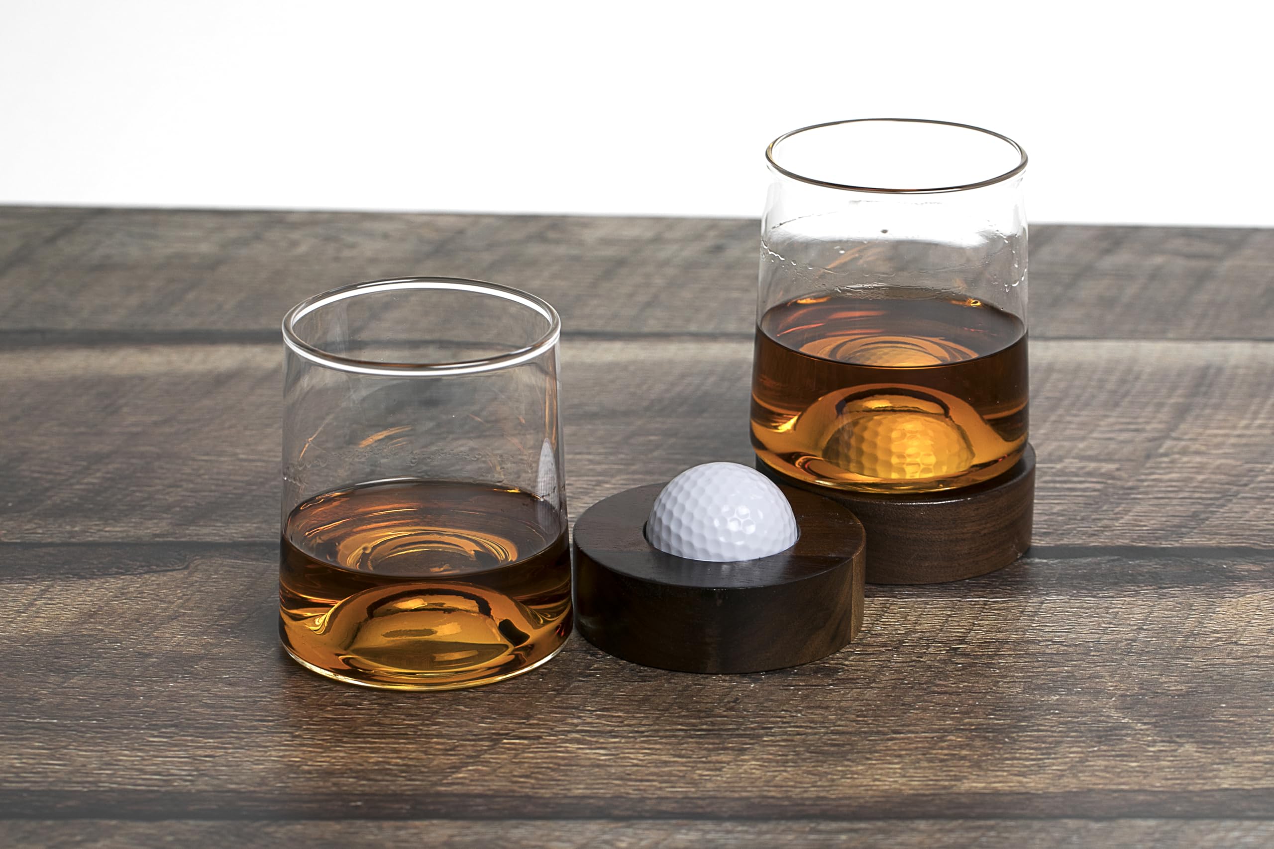 Personalized Golf Coaster & Whiskey Glasses Set - Unique Golf Gifts for Men & Women - Perfect for Golf Lovers & Whiskey Enthusiasts (2-Piece Set) - Ideal for Birthday, Anniversary, Father's Day & Holiday Gifting