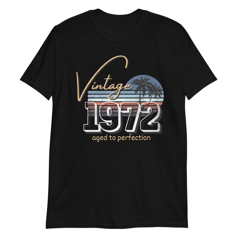 Vintage 1972 50th Birthday T-Shirt - Retro Unisex Short Sleeve Tee for Men & Women - Perfect for 50th Birthday Parties, Anniversary Gifts & Throwback Celebrations