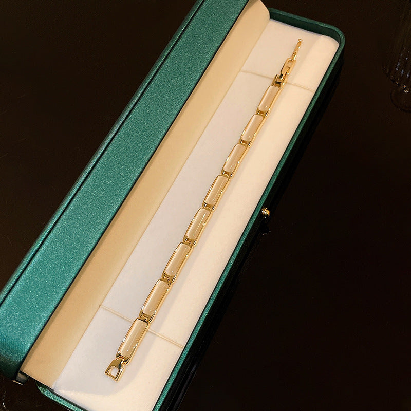 Elegant Cat Eye Stones & CZ Charm Stacking Bracelet | HB931 | Perfect for Layering, Gift Giving & Everyday Wear