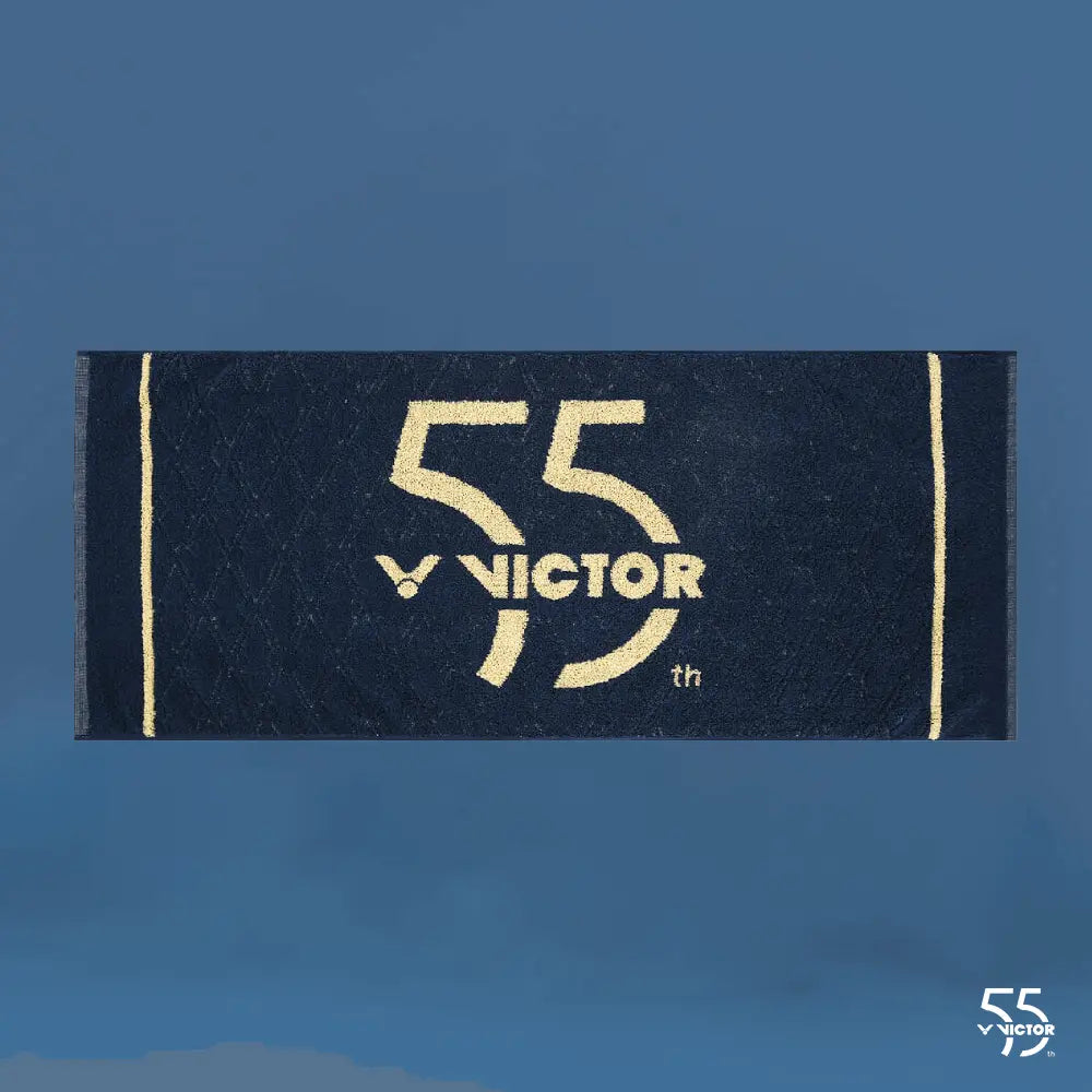 Victor TW55B 55th Anniversary Edition Navy Blue Sports Towel - Quick Dry, Absorbent & Lightweight for Gym, Swimming, Yoga & Outdoor Activities
