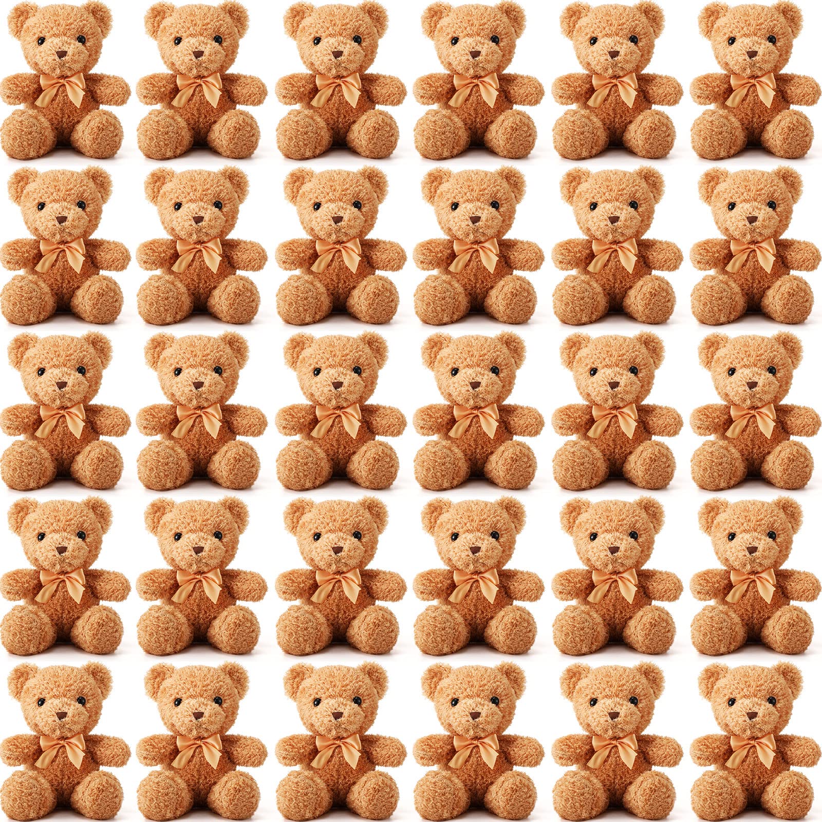 Lenwen 30-Piece Bulk Stuffed Animals - 12 Inch Brown Teddy Bear Plush Toys | Soft & Cuddly Small Plush Bears for Kids, Boys & Girls | Perfect for Baby Showers, Birthday Gifts, Nursery Decor & Playtime Comfort