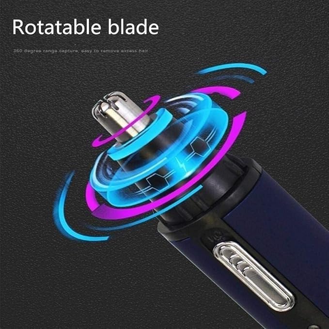 USB Rechargeable Electric Nose Hair Trimmer for Men & Women - Dual-Edge Stainless Steel Blades, Waterproof Design for Nose, Ear, Eyebrow & Beard Grooming | Perfect for Travel, Home & Professional Use