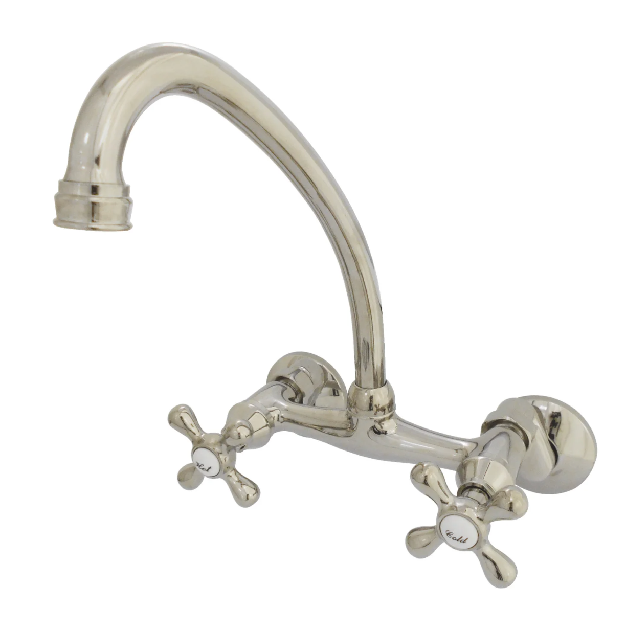 Stainless Steel Cross Handle Wall Mount Kitchen Faucet with Adjustable Centers - Perfect for Farmhouse, RV, and Outdoor Sink Installations