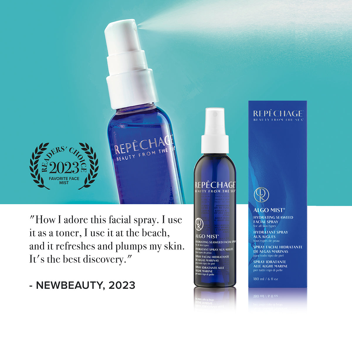 Algo Mist® Hydrating Seaweed Facial Spray - Organic Marine Algae Moisturizer for Dry Skin | Refreshing Face Mist for Makeup Setting, Gym & Travel