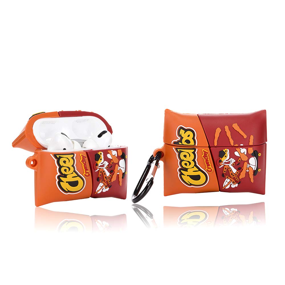 Funny 3D Cheetos Cartoon Silicone Case for AirPods Pro - Cute Protective Cover [Fun Snacks Series 2] - Perfect for School, Work & Travel Accessories