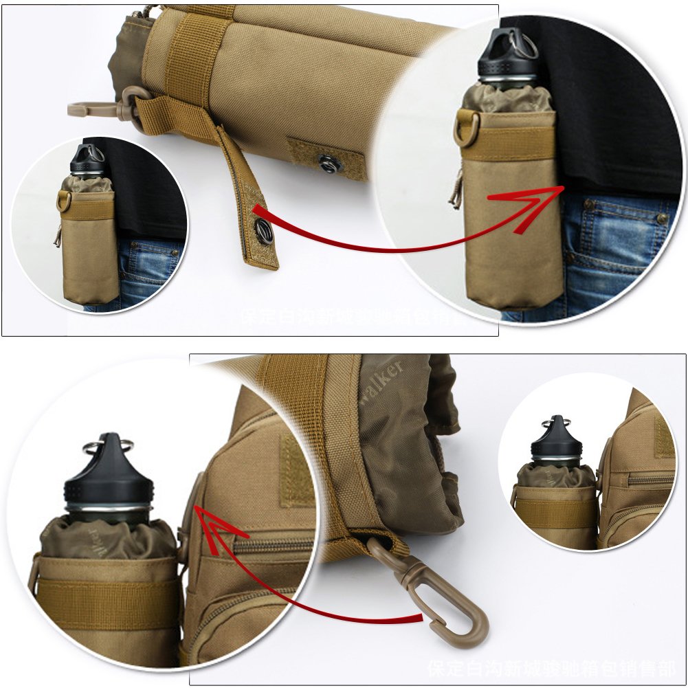 TEGOOL Camouflage Tactical Water Bottle Sleeve Bag - Durable Bottle Holder Pouch for Outdoor Hiking, Camping & Military Use
