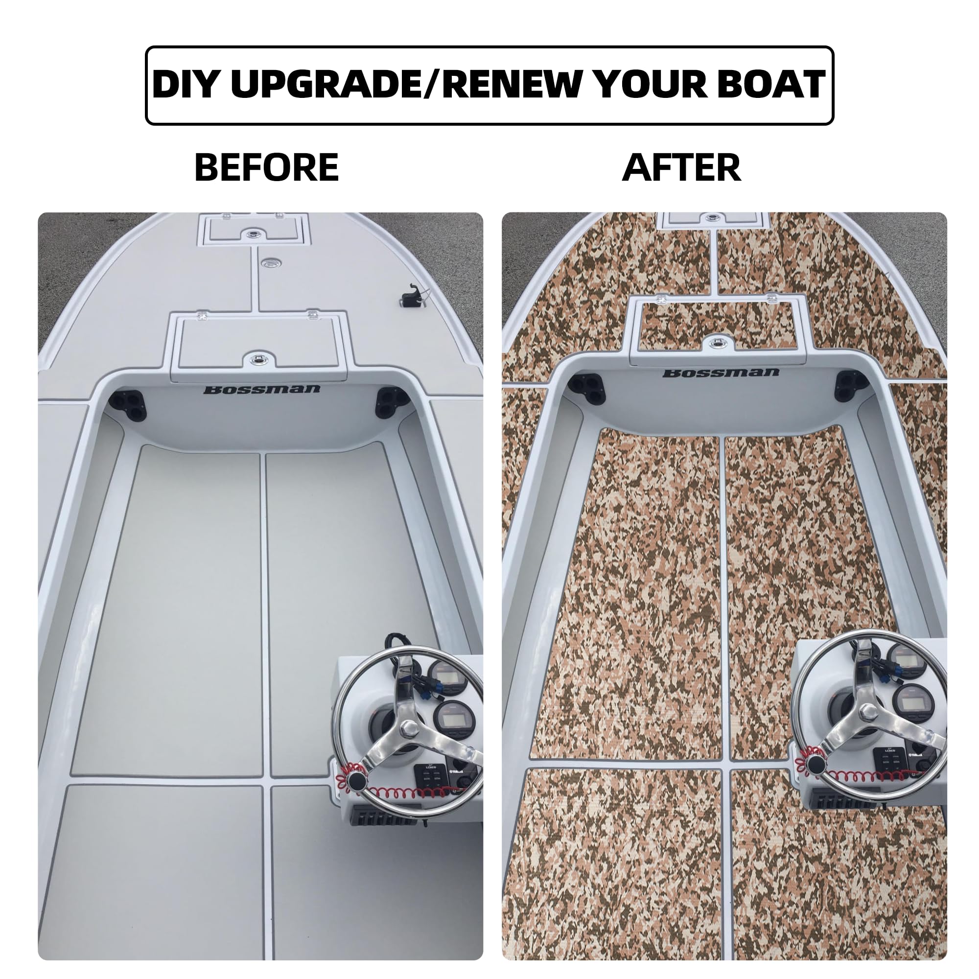 Premium EVA Foam Boat Decking - Non-Slip Marine Flooring Mats with Brushed Texture for Boats, Yachts, Kayaks & RVs (94.5
