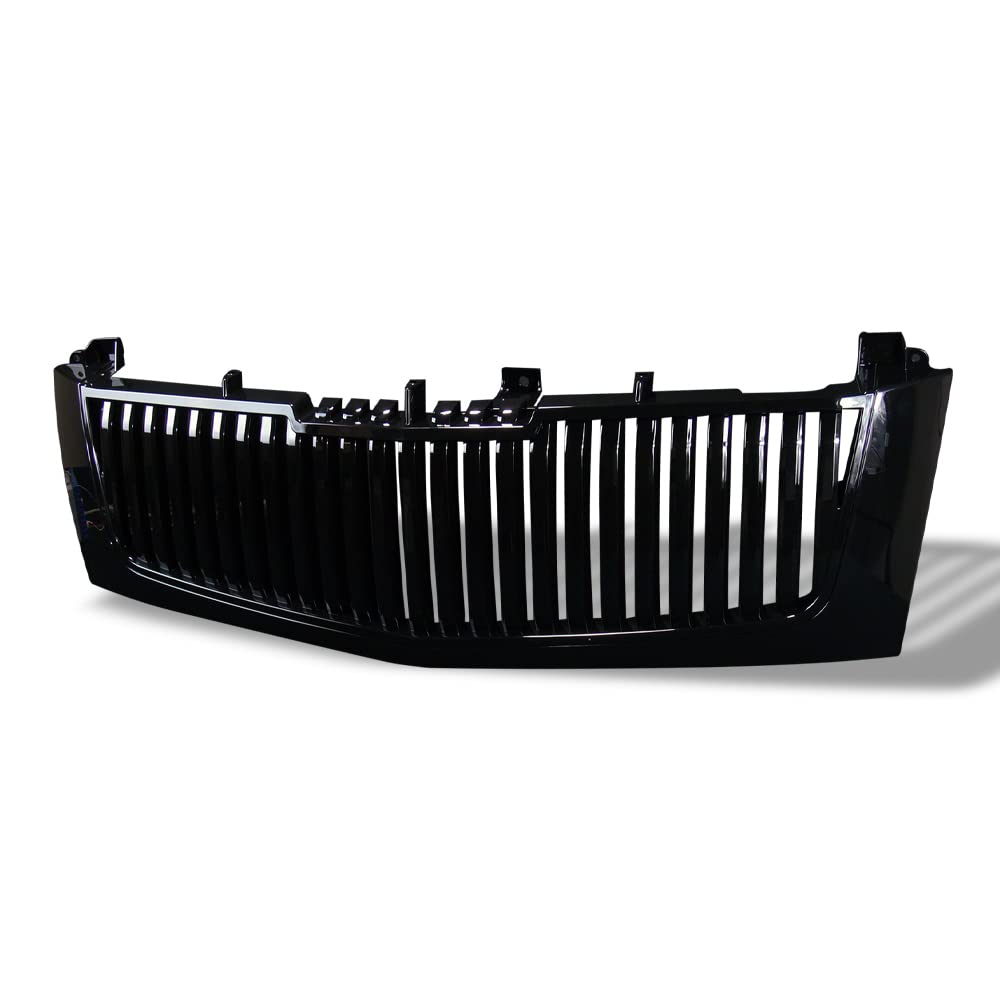 Glossy Black Vertical Front Hood Bumper Grill Grille Guard ABS for 02-06 Cadillac Escalade - Heavy Duty Protection & Stylish Upgrade for Off-Roading & Urban Driving