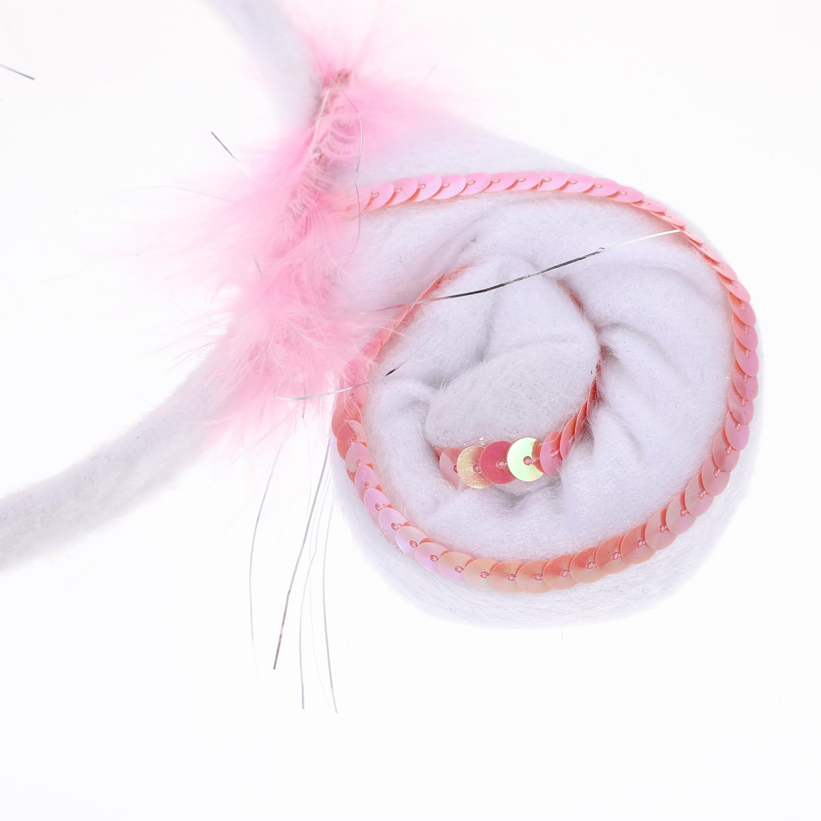 FRCOLOR Sheep Headband & Tail Set - Women & Kids Faux Fur Sheep Ears and Tail Costume Accessories for Halloween, Cosplay, Christmas, and Themed Parties - Sequins & Soft Material for Comfortable Wear