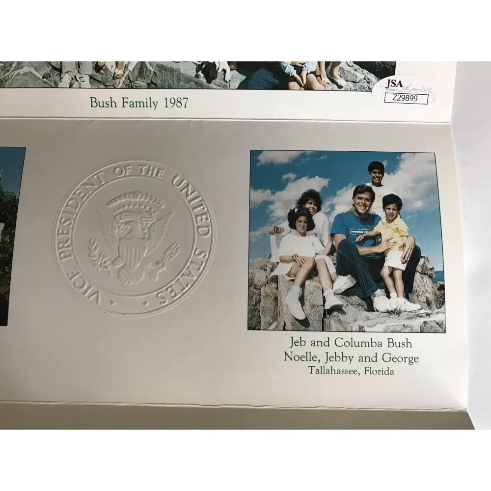 Authentic George H.W. Bush Signed Christmas Card with JSA COA - Presidential Autograph Collectible for Holidays, Gifts & Memorabilia Displays