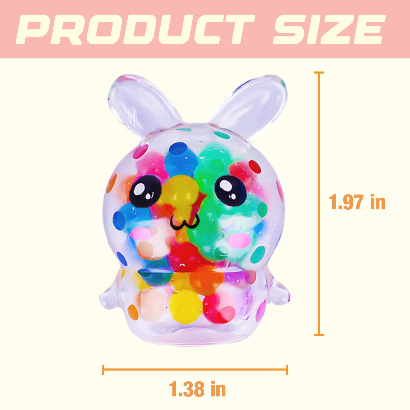 12 Pack Easter Bunny Squeeze Stress Balls - Mini Squishy Fidget Toys for Kids, Boys & Girls - Easter Basket Stuffers, Egg Fillers, Party Favors - Perfect for Stress Relief, Classroom Rewards & Easter Gifts