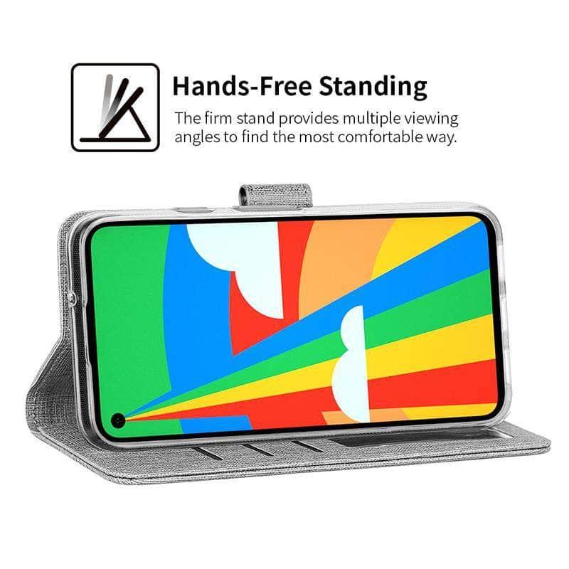 Premium Leather Business Phone Case for Google Pixel 5 & 5XL - Slim Protective Cover with Card Holder - Perfect for Office, Meetings & Professional Use