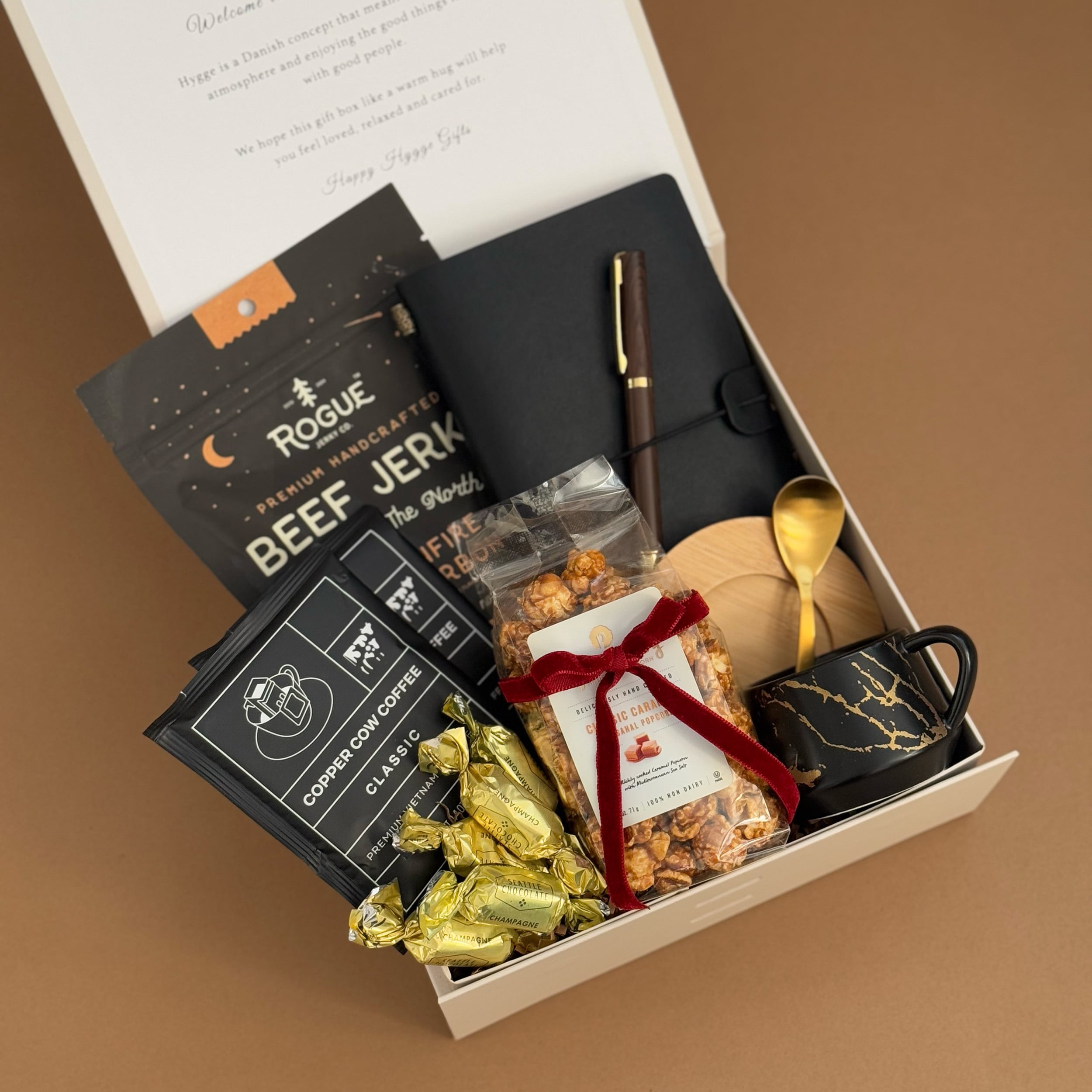 Premium Hygge Gift Box for Men - Gourmet Coffee, Delicious Treats & Thoughtful Essentials - Perfect for Birthday, Anniversary & Holiday Gifts