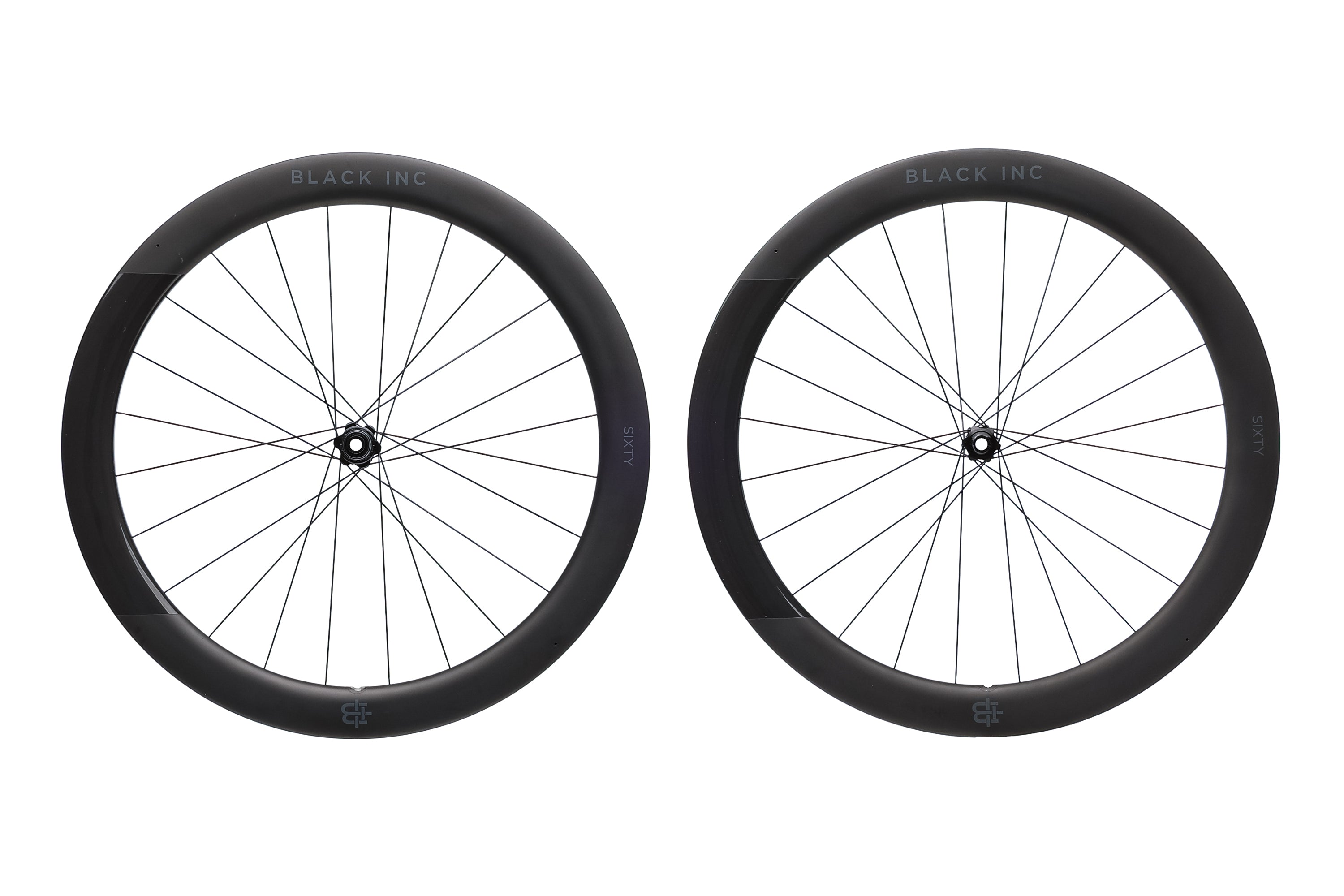 Black Inc Sixty Disc Carbon Tubeless 700c Wheelset - Lightweight Aero Road Bike Wheels for Racing & Performance Cycling | Perfect for Road Racers & Triathletes