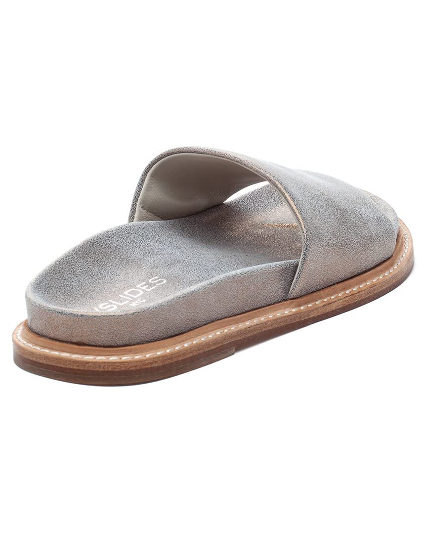 J/Slides Roket Leather Sandal - Women's Size 8.5 Metallic Gladiator Sandals | Comfortable & Stylish for Summer, Beach, and Casual Outings