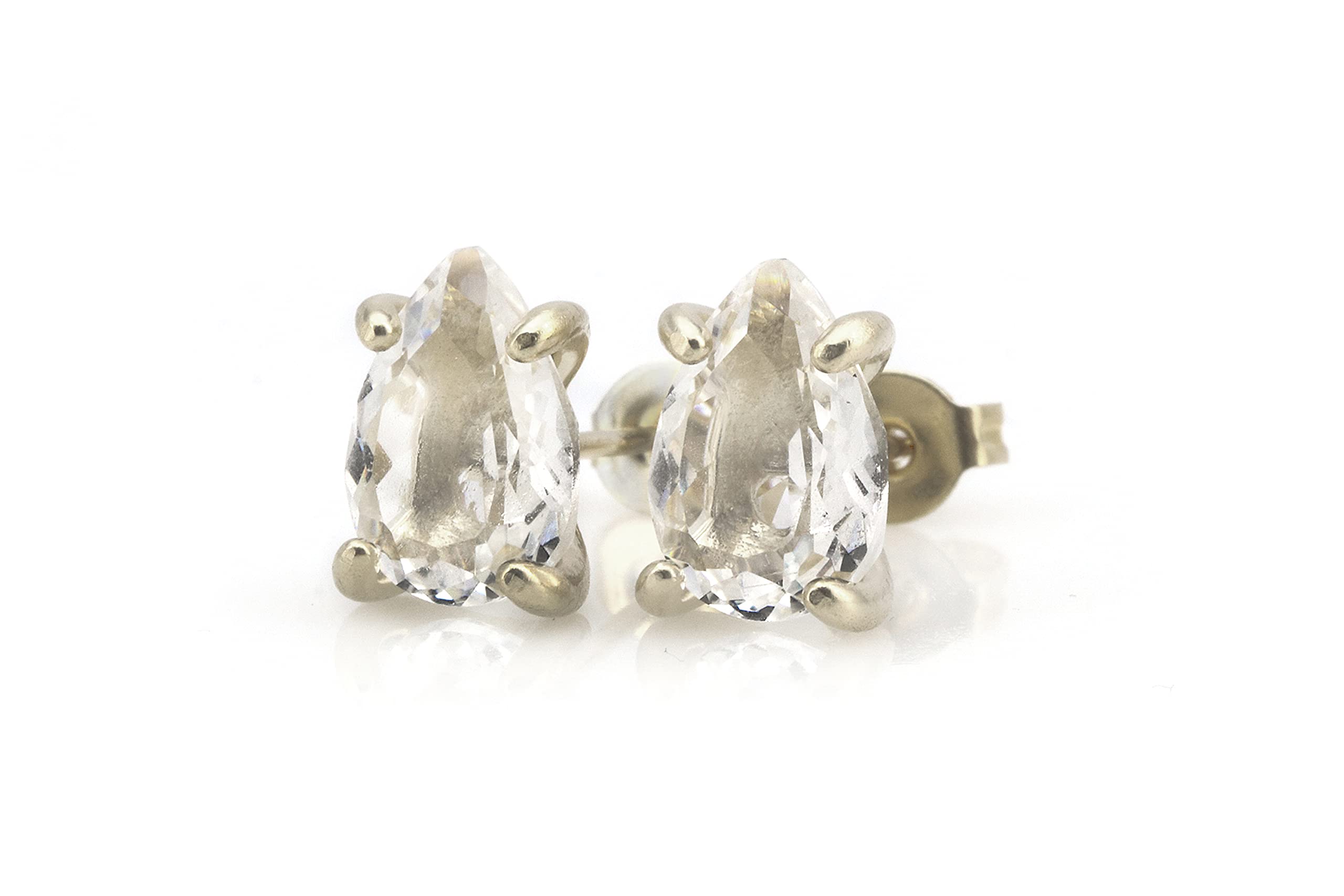Sparkly Quartz Stud Earrings for Women - Gold Crystal Jewelry for Casual & Chic Outfits