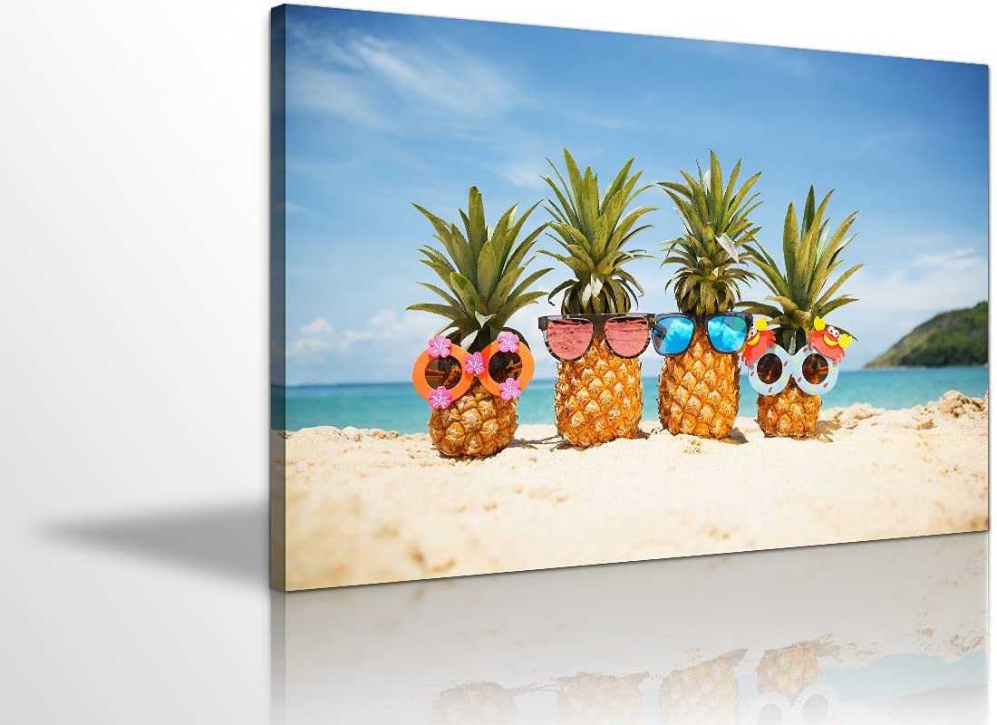 Pineapple Kitchen Wall Art Canvas - 28''H x 40''W for Dining Room Decor