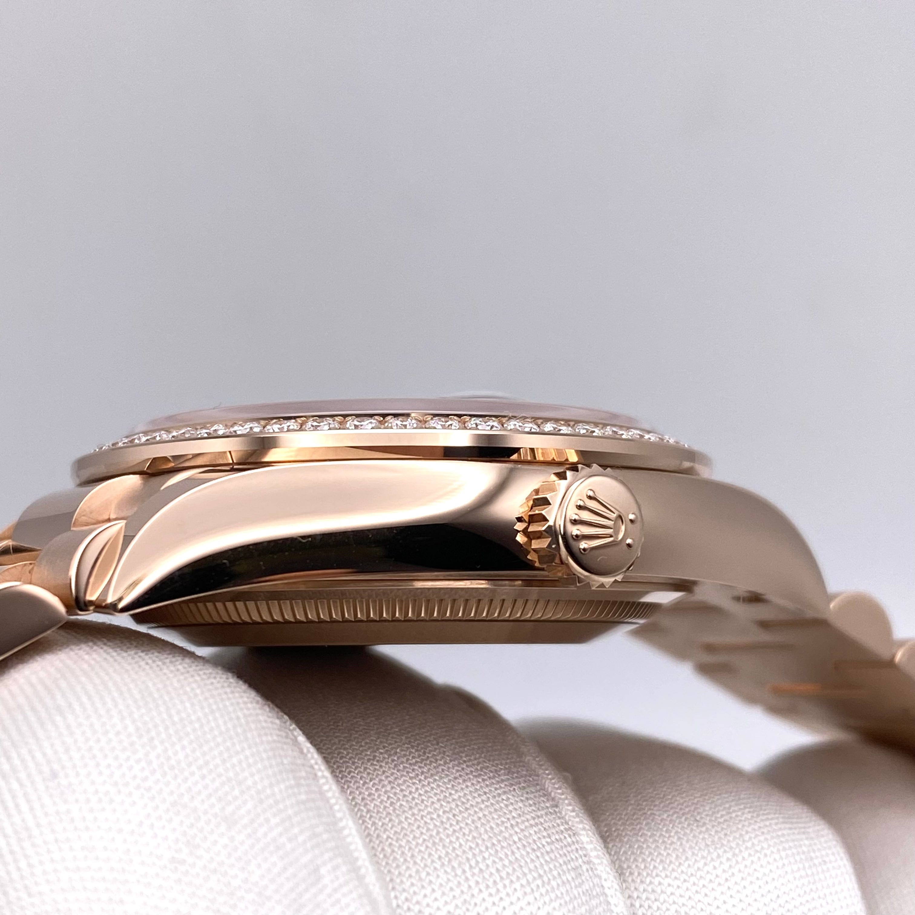 Rolex Day Date 36 128345RBR 18K Rose Gold Watch with Diamond Dial & Eisenkiesel Stone - Luxury Men's Watch for Business, Gala & Special Occasions