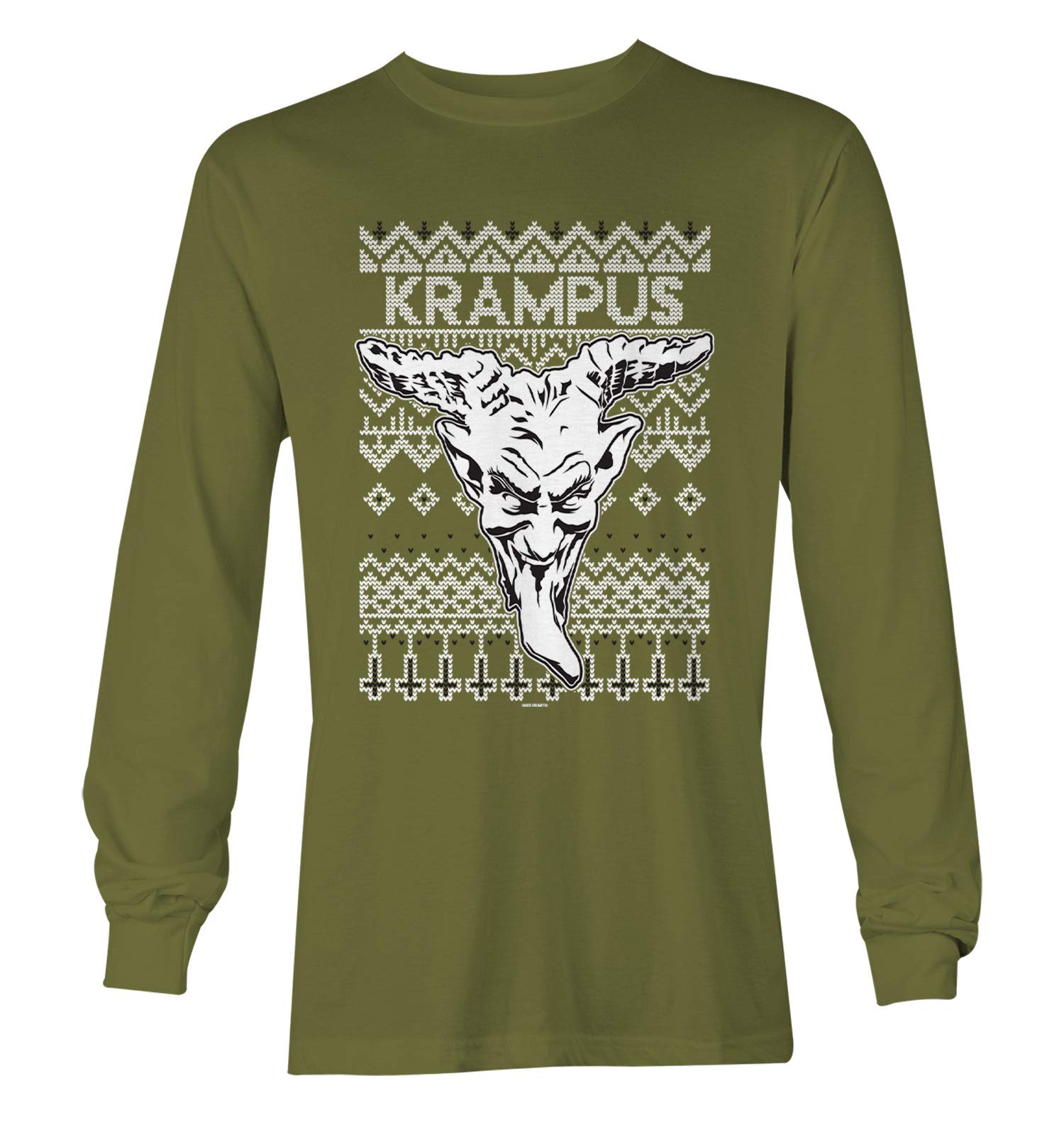 Haase Unlimited Krampus Evil Ugly Christmas Sweatshirt - Unisex Long Sleeve Holiday Shirt for Ugly Christmas Party & Xmas Costume Contest