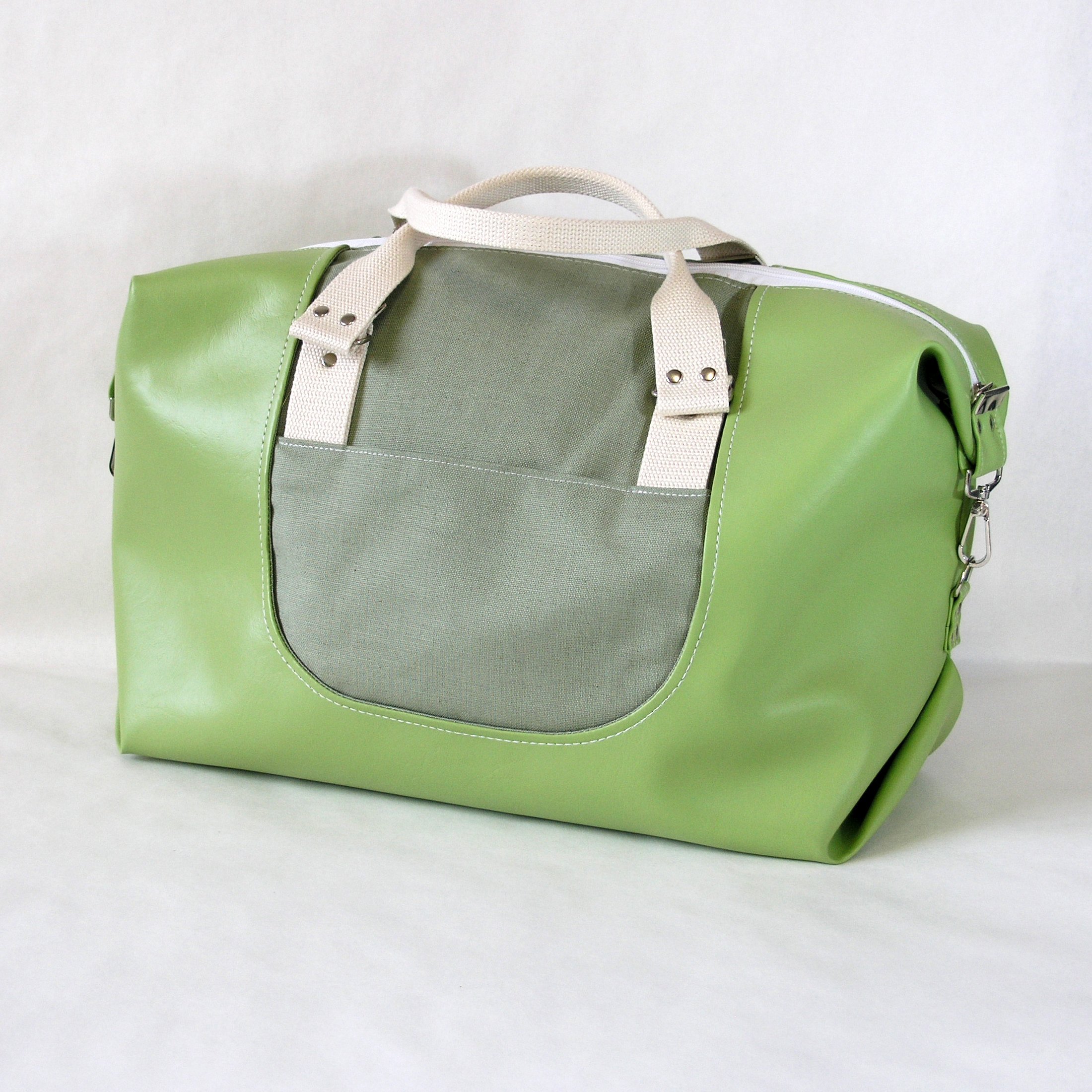 Wanderlust Faux Leather Weekender Bag - Stylish Duffel Travel Bag in Artichoke Green | Perfect for Weekend Getaways, Gym & Carry-On Luggage