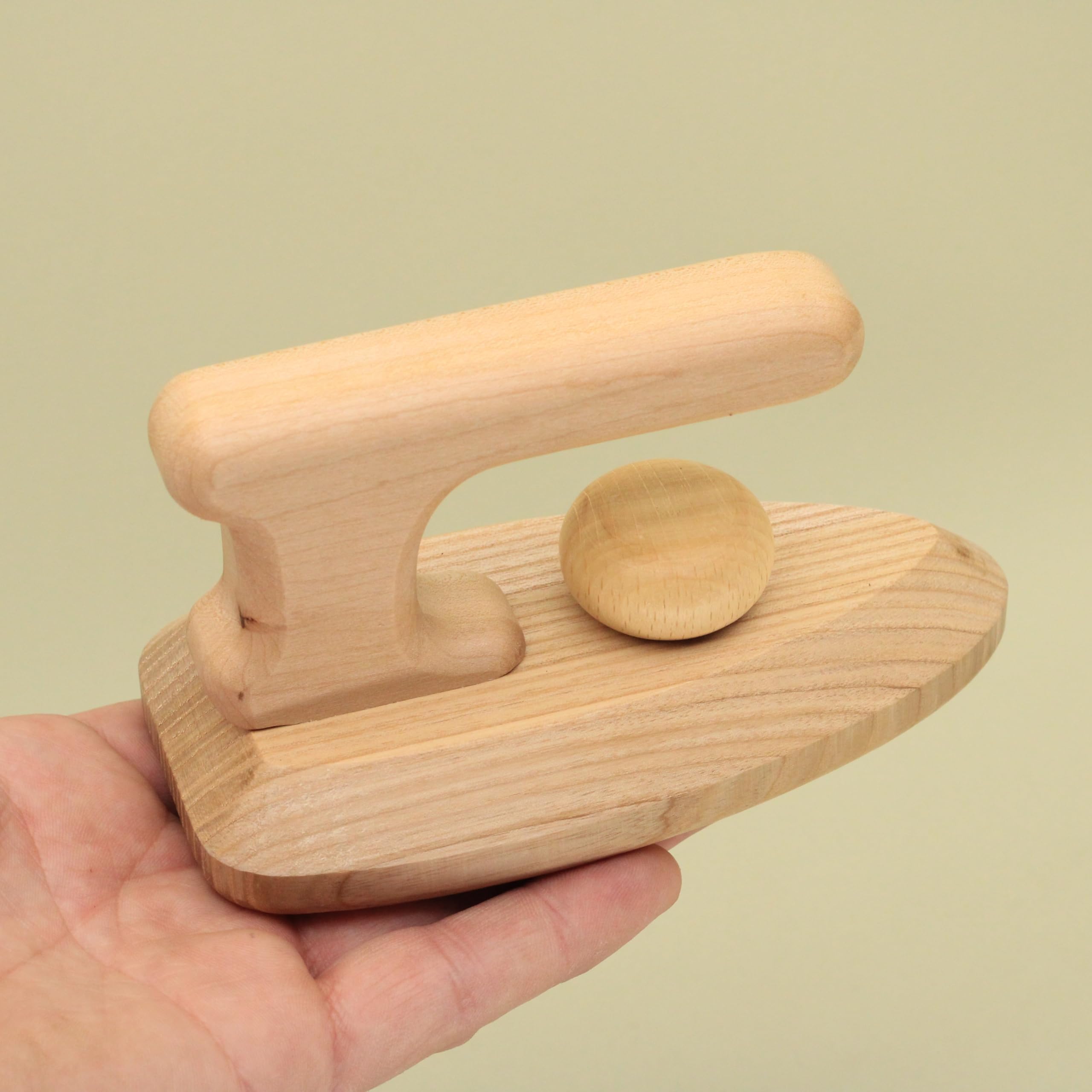 Natural Handmade Wooden Clothing Iron Toy - Montessori & Waldorf Inspired Educational Toy for Kids | Perfect Baby Gift & Pretend Play Dress-Up Accessory | Free Shipping