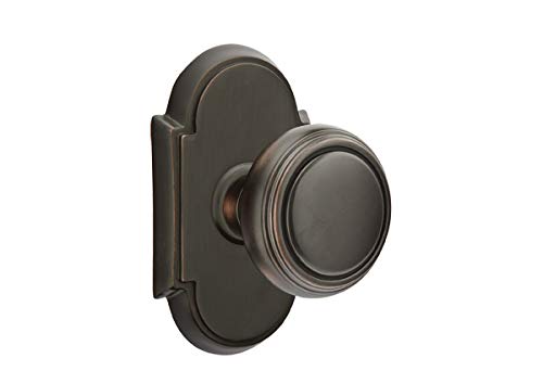 Emtek Privacy Set - Style 8 Rosette with Norwich Knob in Oil Rubbed Bronze (US10B) | Premium Door Hardware for Bedrooms & Bathrooms