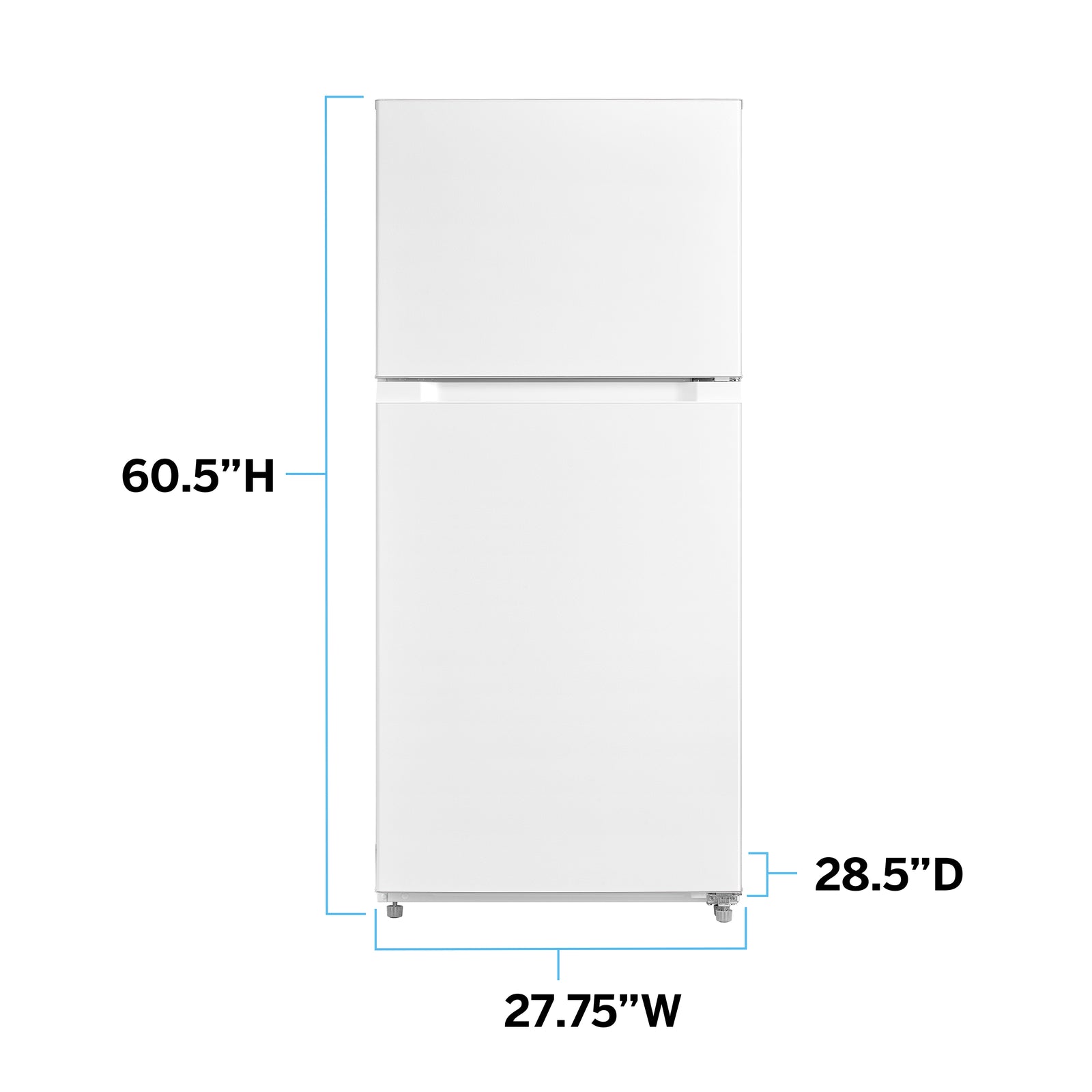 Avanti FF14D0W4 14 Cu. Ft. Frost-Free Top Freezer Refrigerator in White - Energy Efficient Compact Fridge for Apartments, Dorms & Small Kitchens