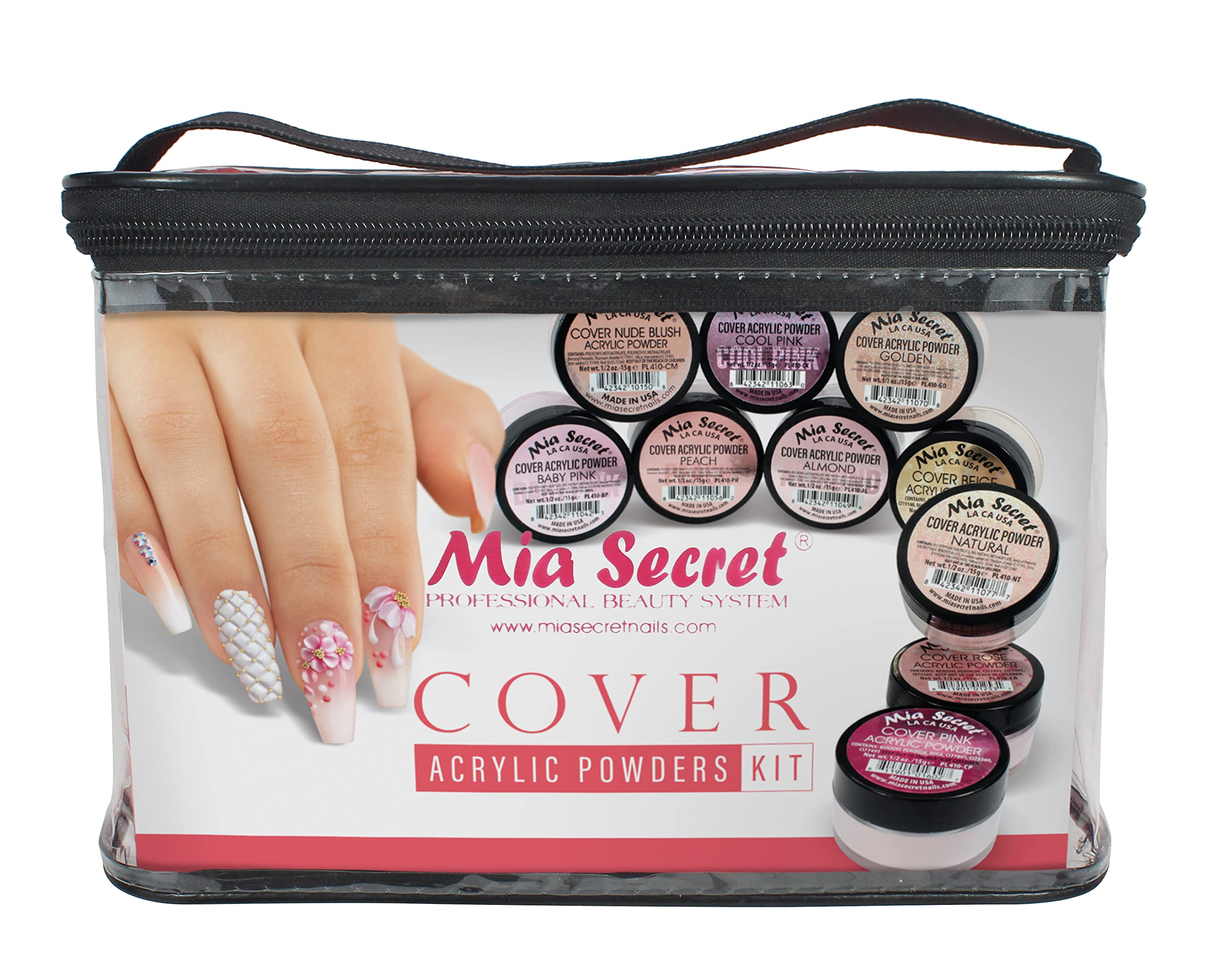 Mia Secret Professional Cover Acrylic Nail Powder Kit for Beginners - Complete Acrylic Nail Set with All Essentials - Perfect for Salon & Home Manicures - DIY Nail Art & Acrylic Extension Kit