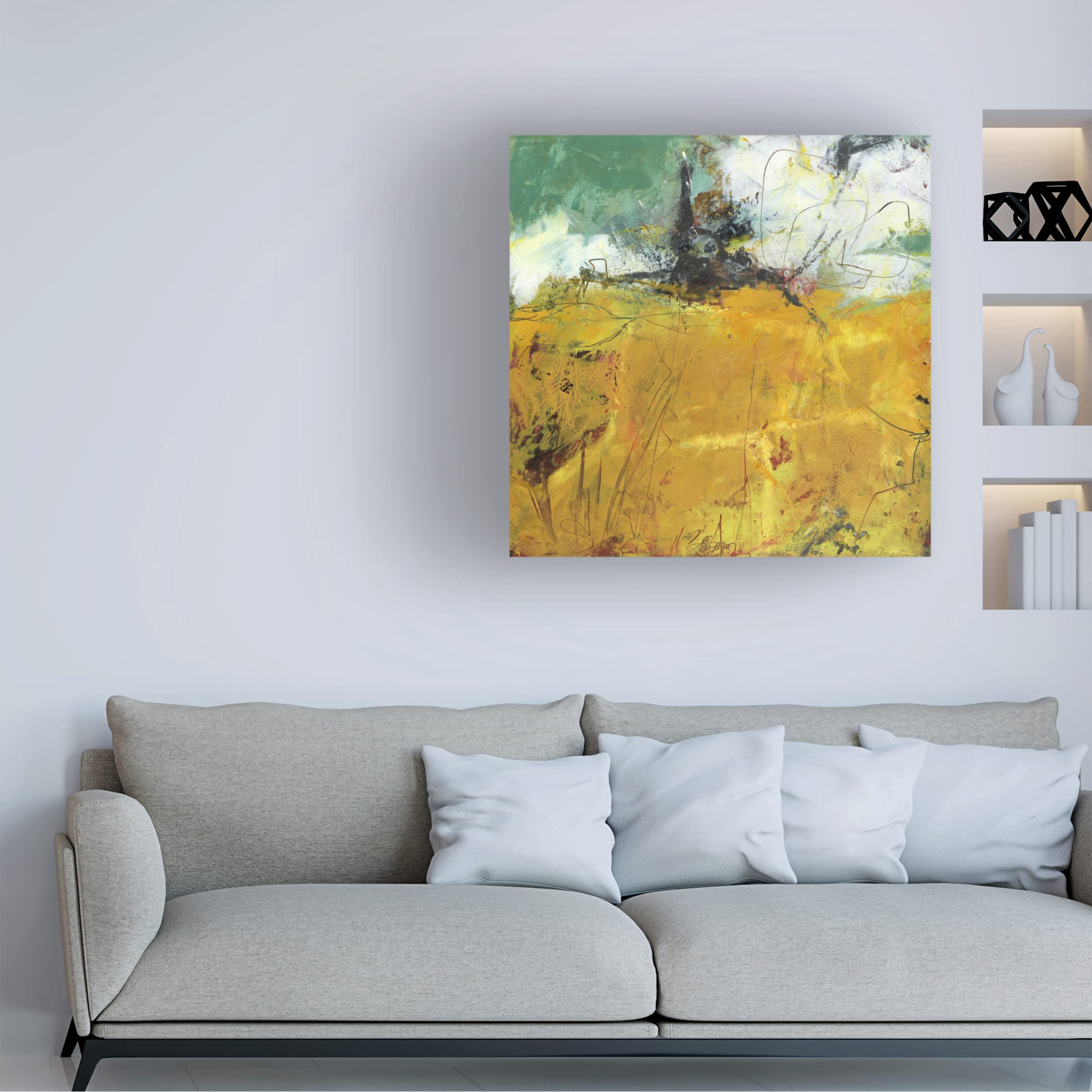 Trademark Fine Art 'Abundant' Canvas Wall Art by Linda Nickell - Vibrant Floral Painting for Living Room, Bedroom & Office Decor