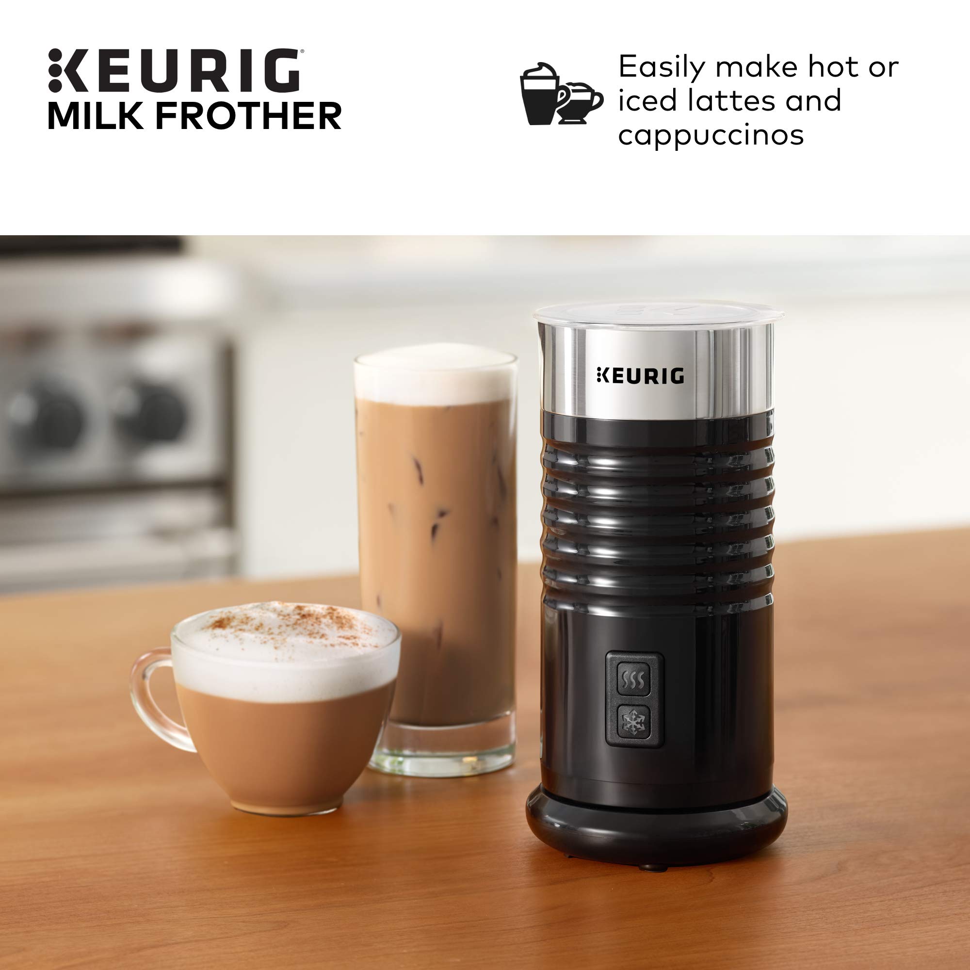 Keurig K-Mini Single-Serve K-Cup Coffee Maker & Milk Frother Set - Compact Black Coffee Machine for Home, Office, Dorm | Brews Hot Coffee & Froths Milk for Lattes, Cappuccinos