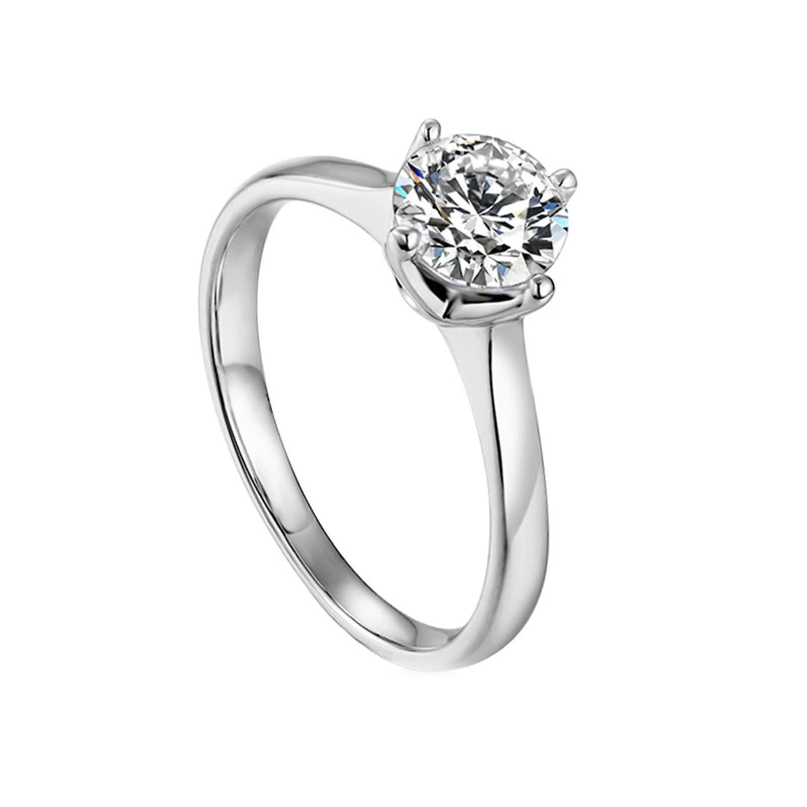 925 Sterling Silver Engagement Rings for Women - Round White Cubic Zirconia Wedding Band, Anniversary Ring - Perfect for Proposals, Weddings & Special Occasions