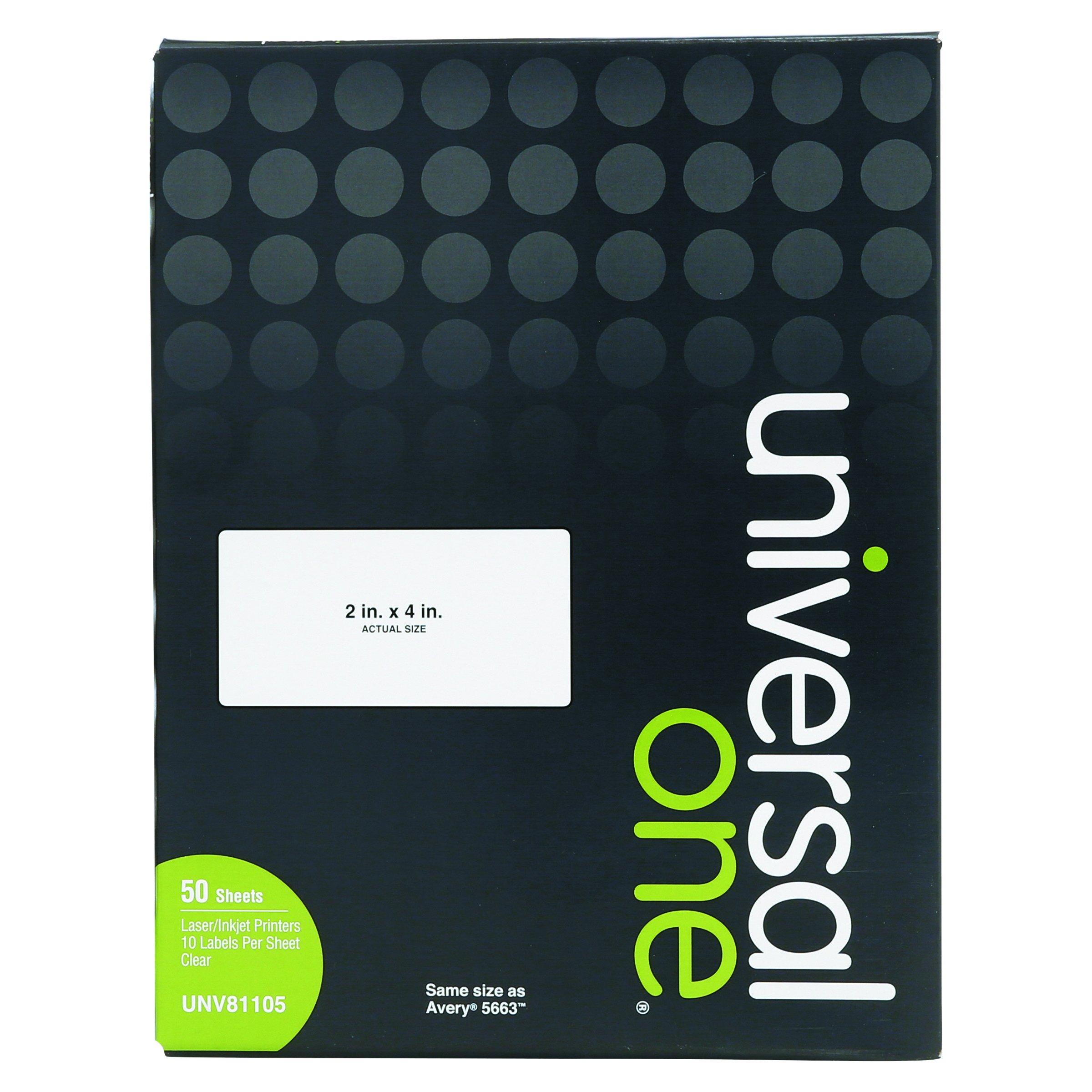 Universal 81105 Laser Printer Labels 2x4 Clear - 500 Pack for Office & Shipping