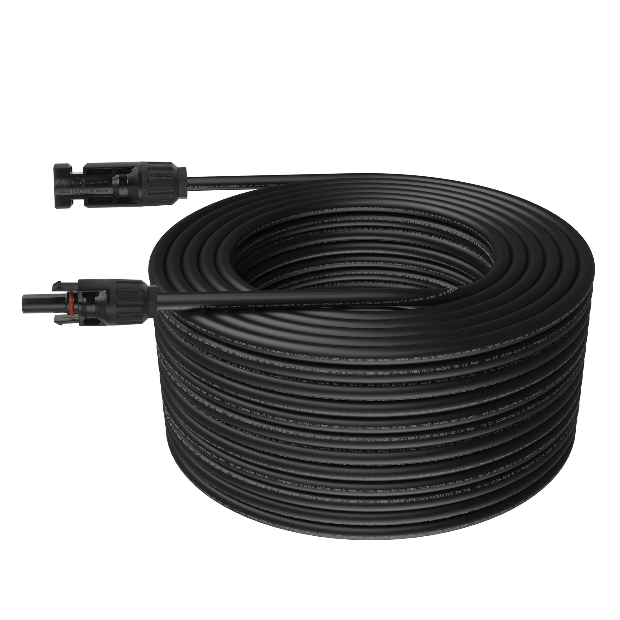 10AWG Solar Extension Cable - 10 Gauge Solar Panel Wire 100ft with Connectors & Adapter Kit (Black) - Perfect for RV, Off-Grid & Home Solar Systems