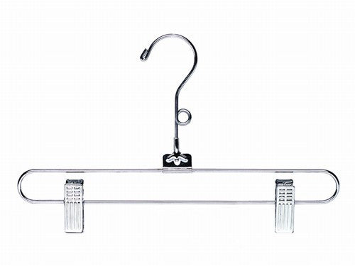 12 Pack Metal Pants & Skirt Hangers - Space Saving Closet Organizer for Trousers, Dresses, Skirts - Heavy Duty Non-Slip Garment Hangers for Home, Retail Stores & Clothing Boutiques