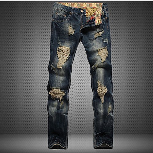 Men's Slim Fit Stretch Ripped Skinny Jeans - Distressed Denim Pants for Casual Wear & Night Out | Comfortable & Stylish Jeans for Everyday Fashion