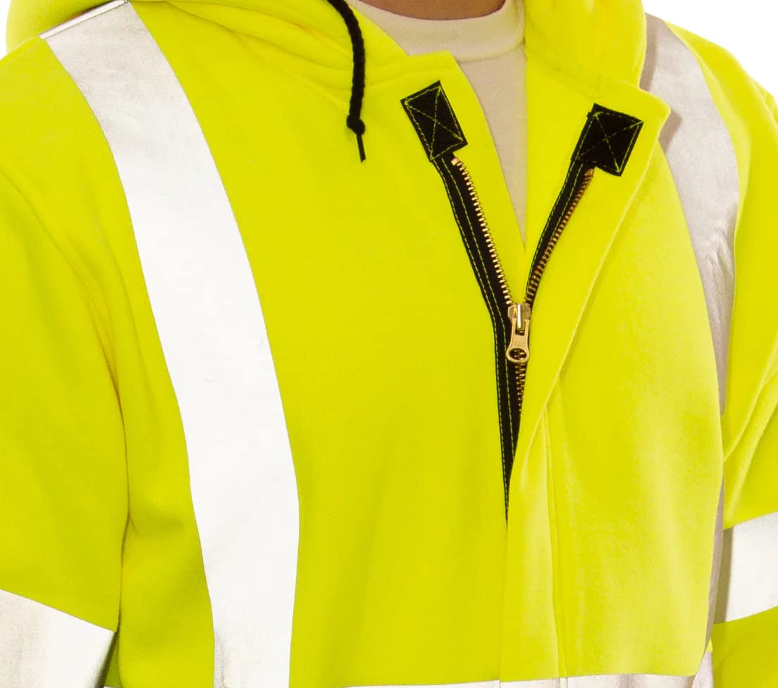TINGLEY S88122 Class 3 Flame Resistant Long Sleeve Work Shirt with Reflective Tape & Utility Pocket - 2XL, High-Visibility Fluorescent Yellow Green for Construction & Industrial Safety