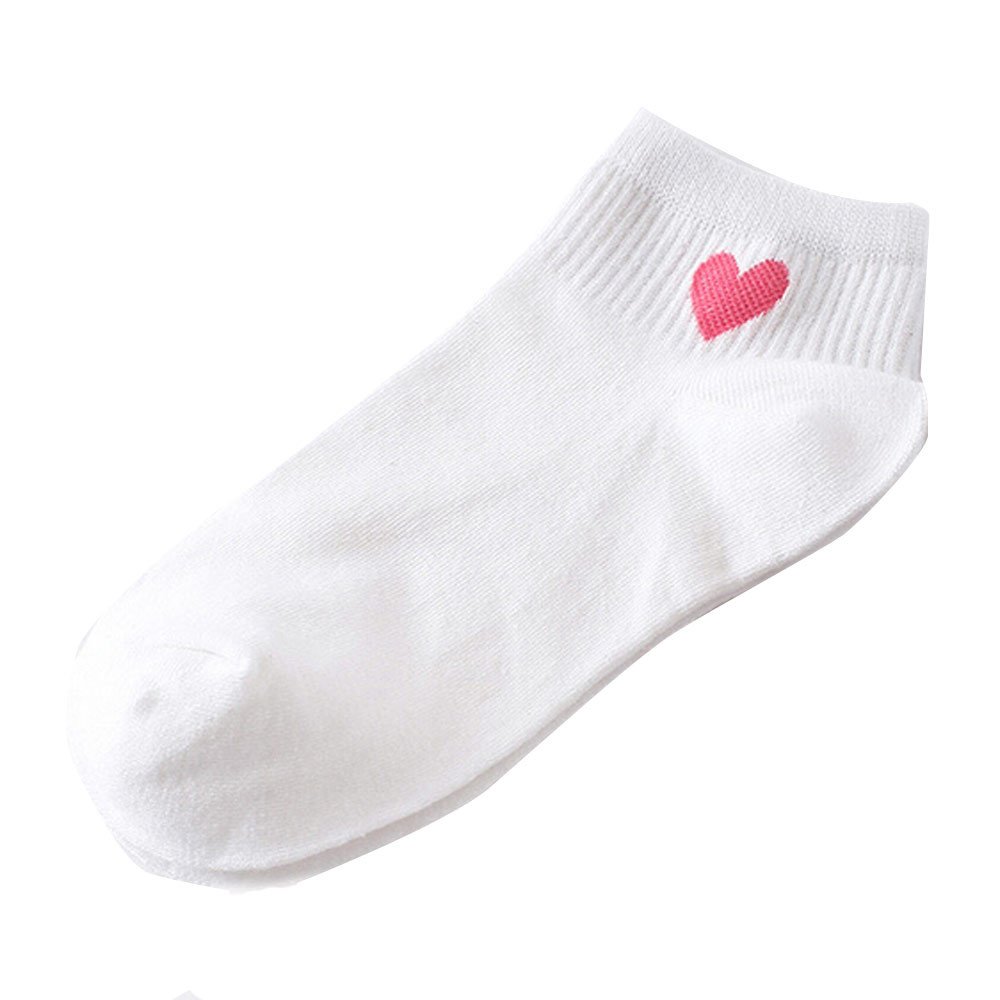 Women's Fashion Heart Print Skateboard Socks - Comfortable Thin Ankle Socks for Casual Wear, Sports & Skating - Perfect for Everyday Use, Gym & Street Style