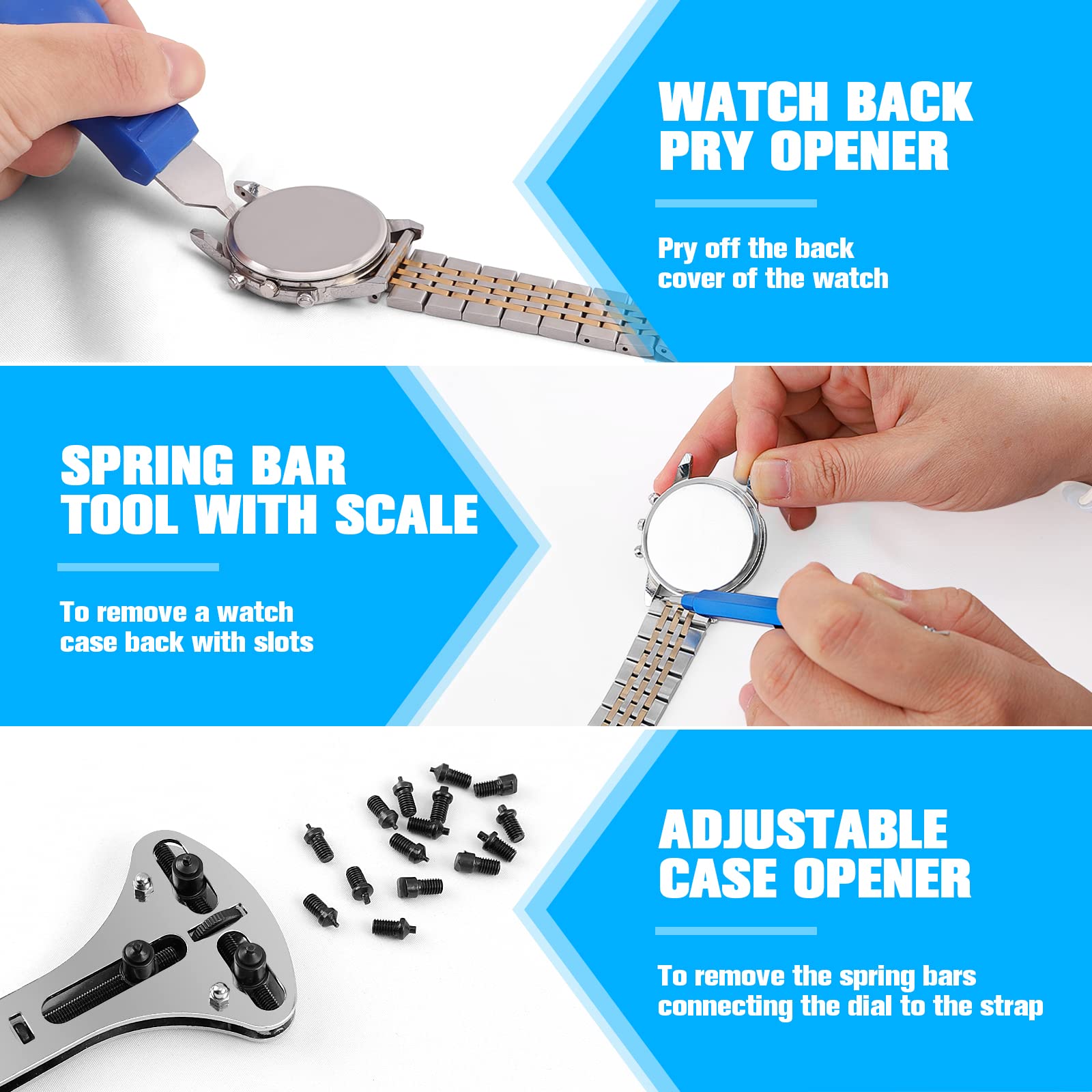 BYNIIUR Watch Repair Kit with Battery Replacement & Band Tools - for DIY Watch Maintenance