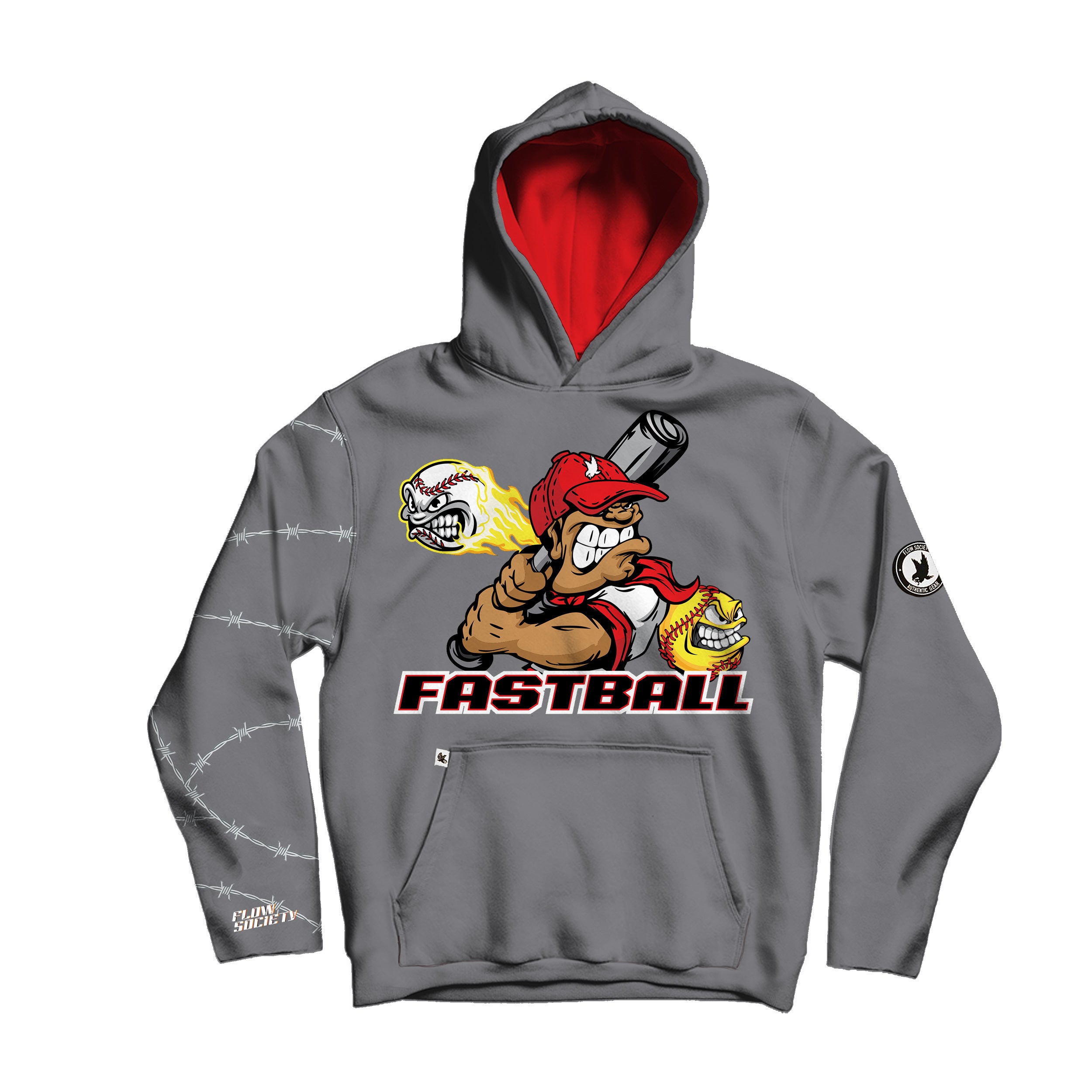 Youth Angry Fastball Hoodie - Trendy Pullover Sweatshirt for Teens & Kids | Perfect for Baseball Games, School, and Casual Wear