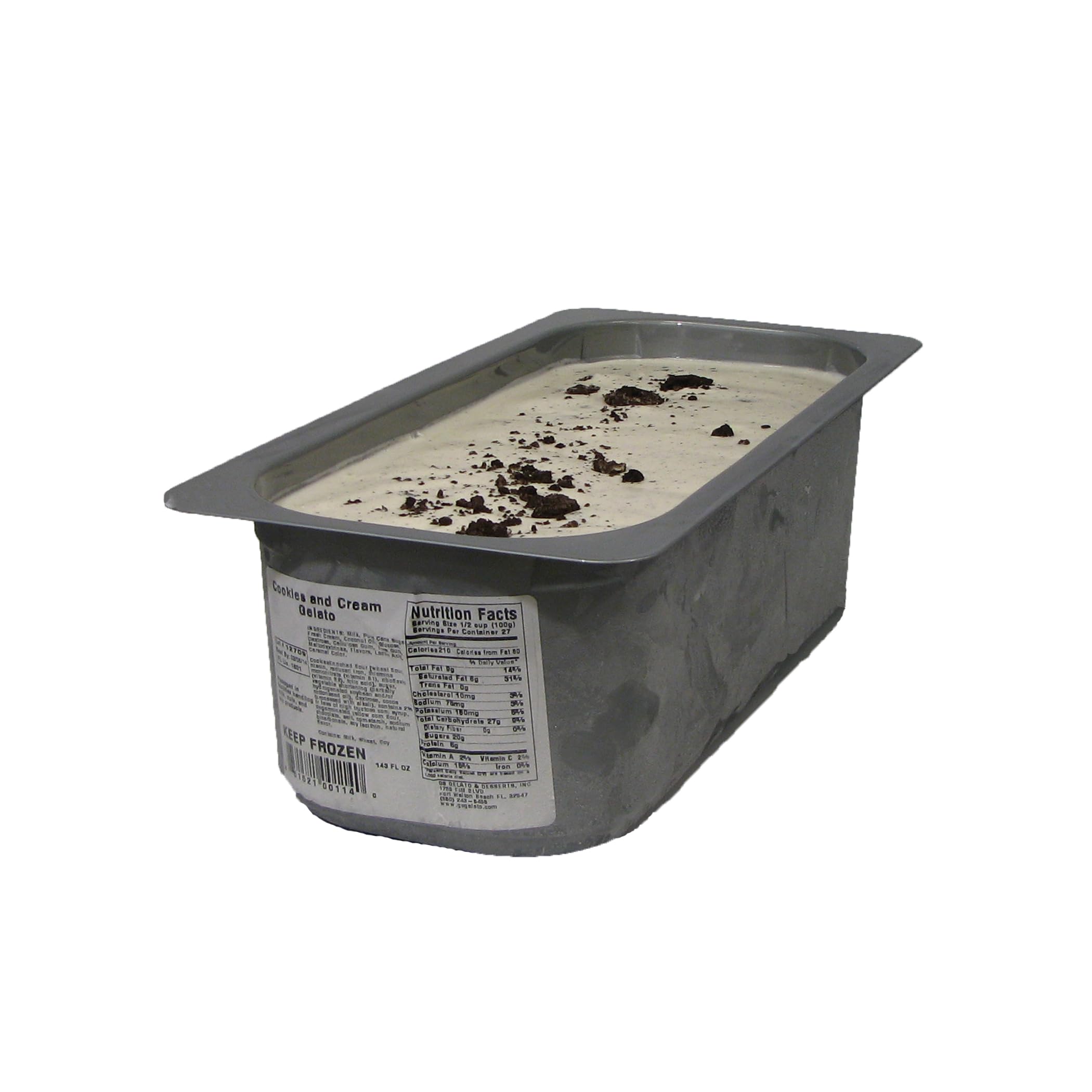 Authentic Italian Cookies and Cream Gelato - 146 oz (Pack of 2) | Artisan Frozen Dessert for Parties, Catering & Family Gatherings | Premium Imported Gelato from Italy