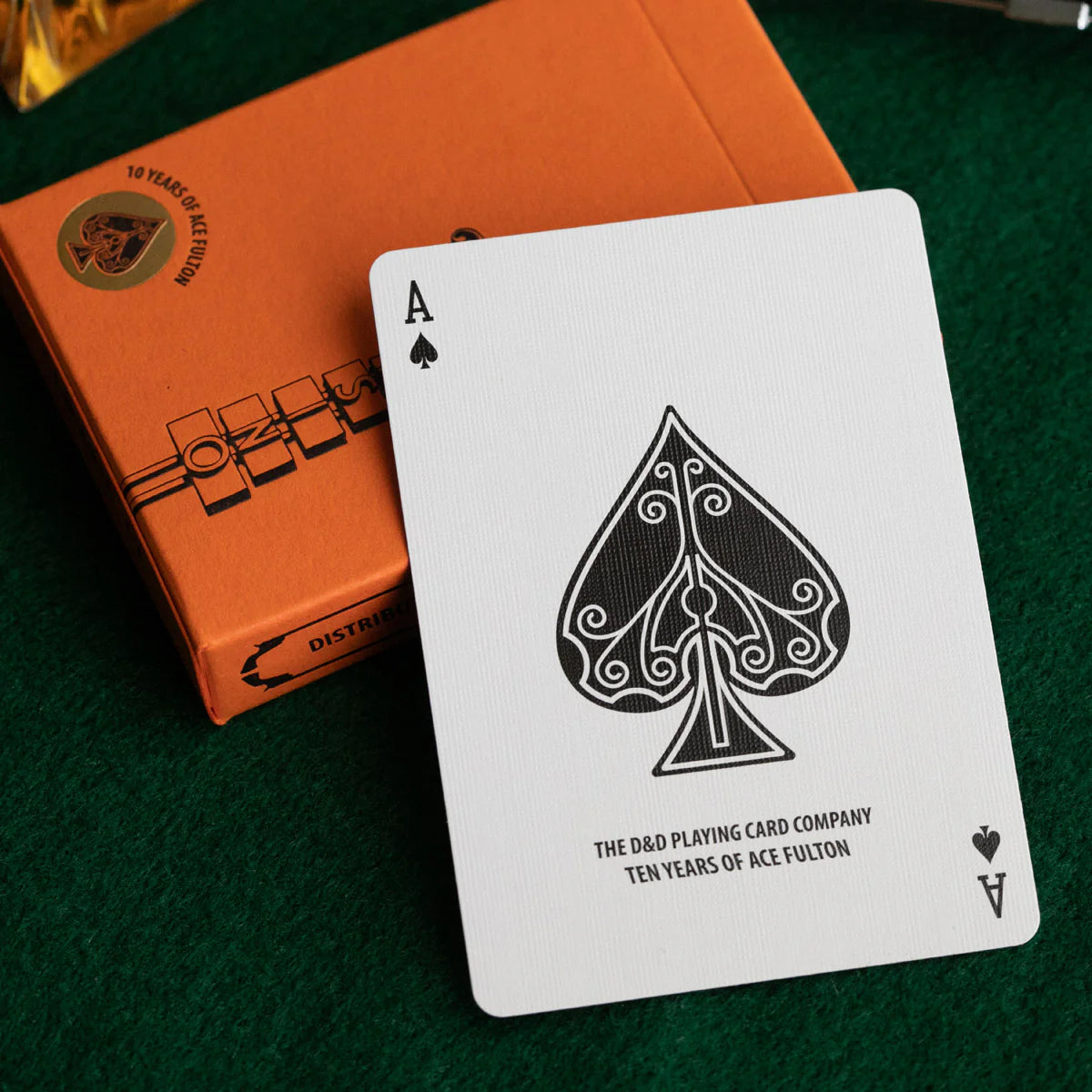 Ace Fulton's 10 Year Anniversary Edition Orange Playing Cards - Premium Collectible Deck for Card Games, Magic Tricks & Poker Nights